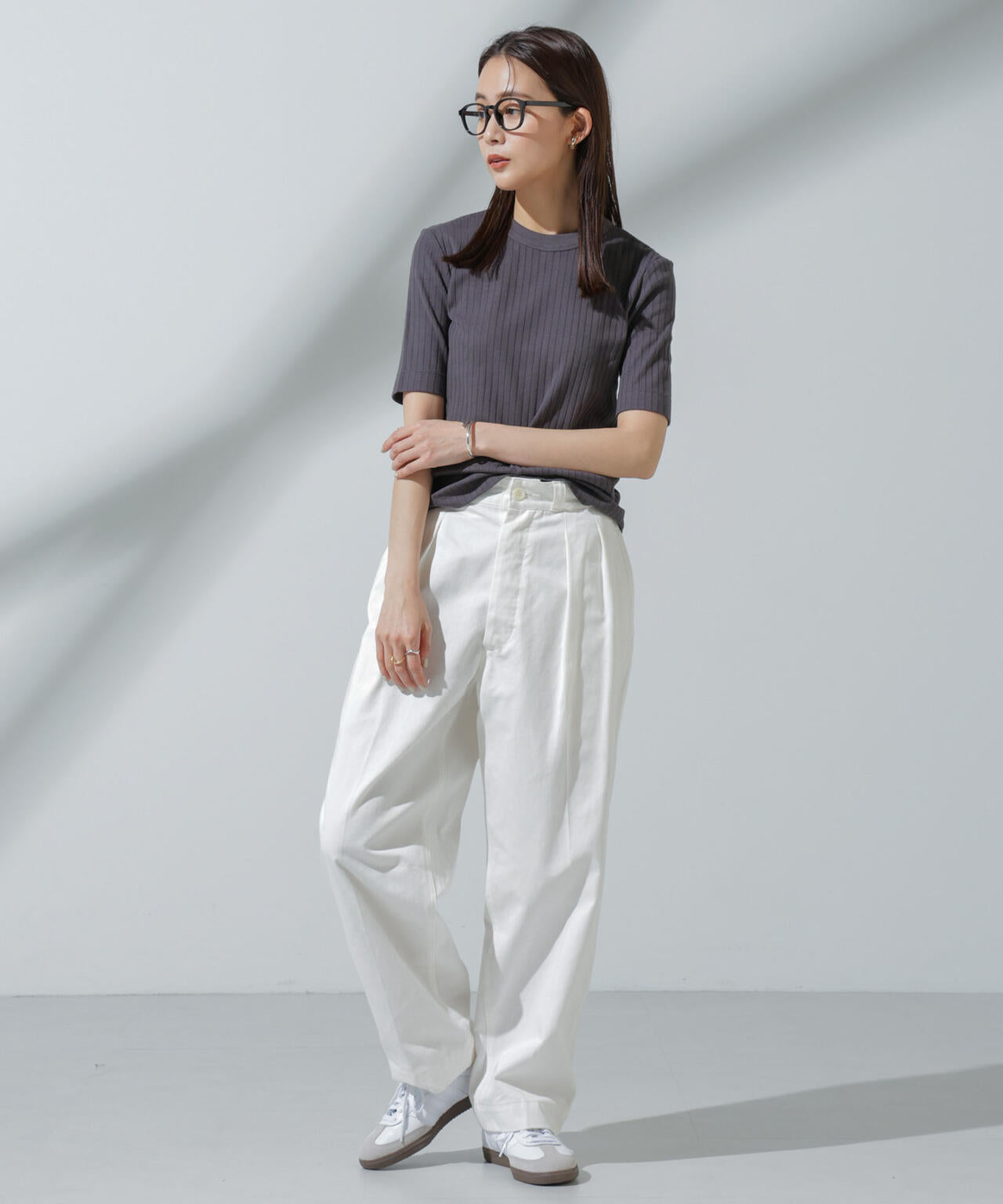 Anti Soaked(R) 汗染み防止 クルーネックリブTシャツ 6694124306