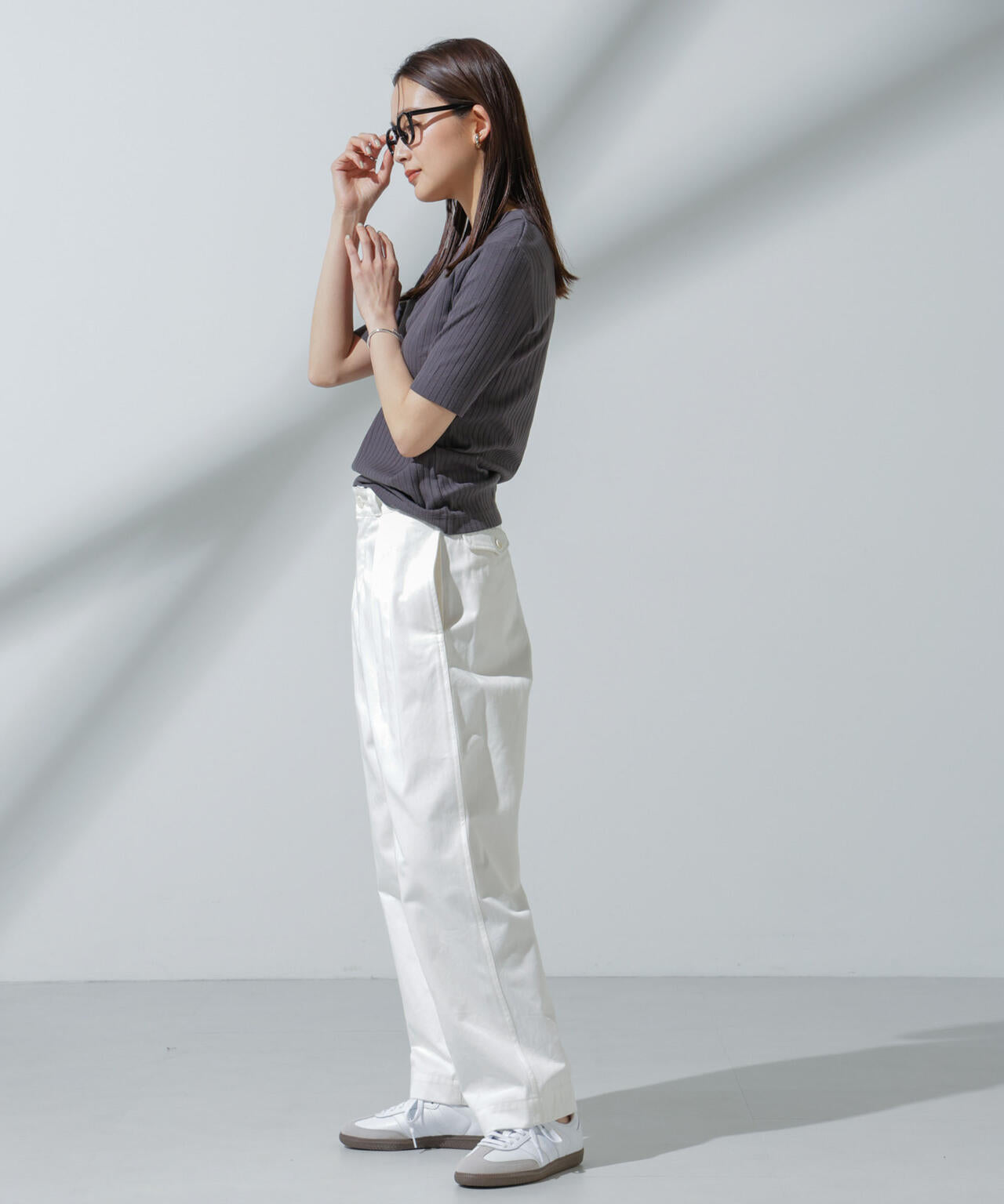 Anti Soaked(R) 汗染み防止 クルーネックリブTシャツ 6694124306