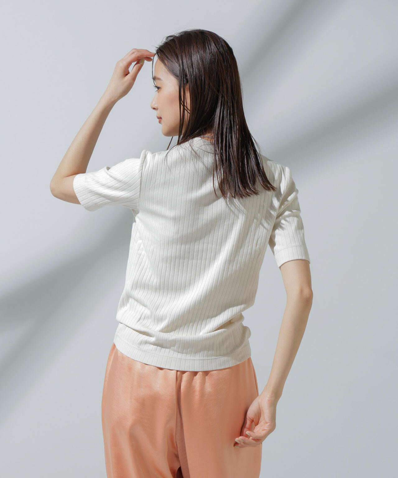 Anti Soaked(R) 汗染み防止 クルーネックリブTシャツ 6694124306