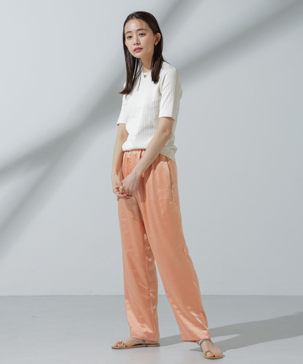 Anti Soaked(R) 汗染み防止 クルーネックリブTシャツ 6694124306