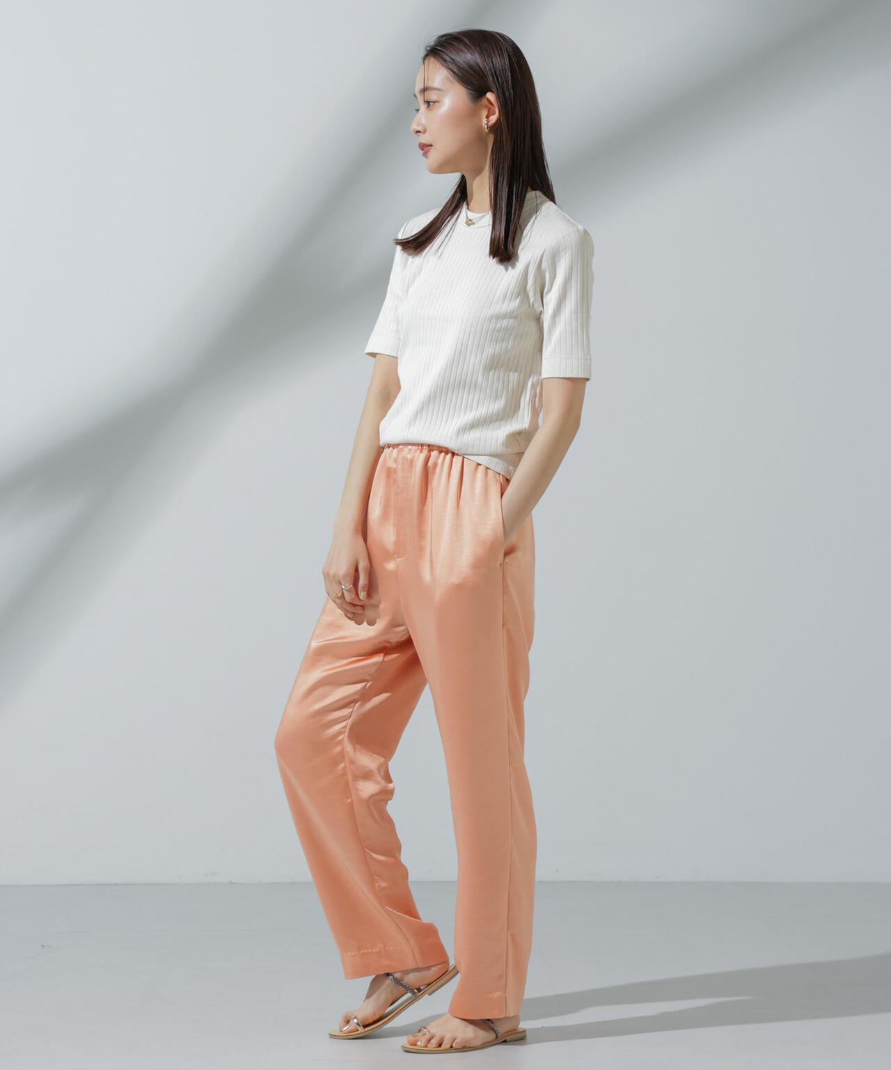 Anti Soaked(R) 汗染み防止 クルーネックリブTシャツ 6694124306