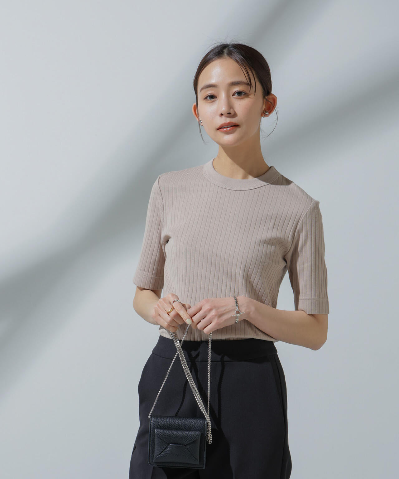 Anti Soaked(R) 汗染み防止 クルーネックリブTシャツ 6694124306