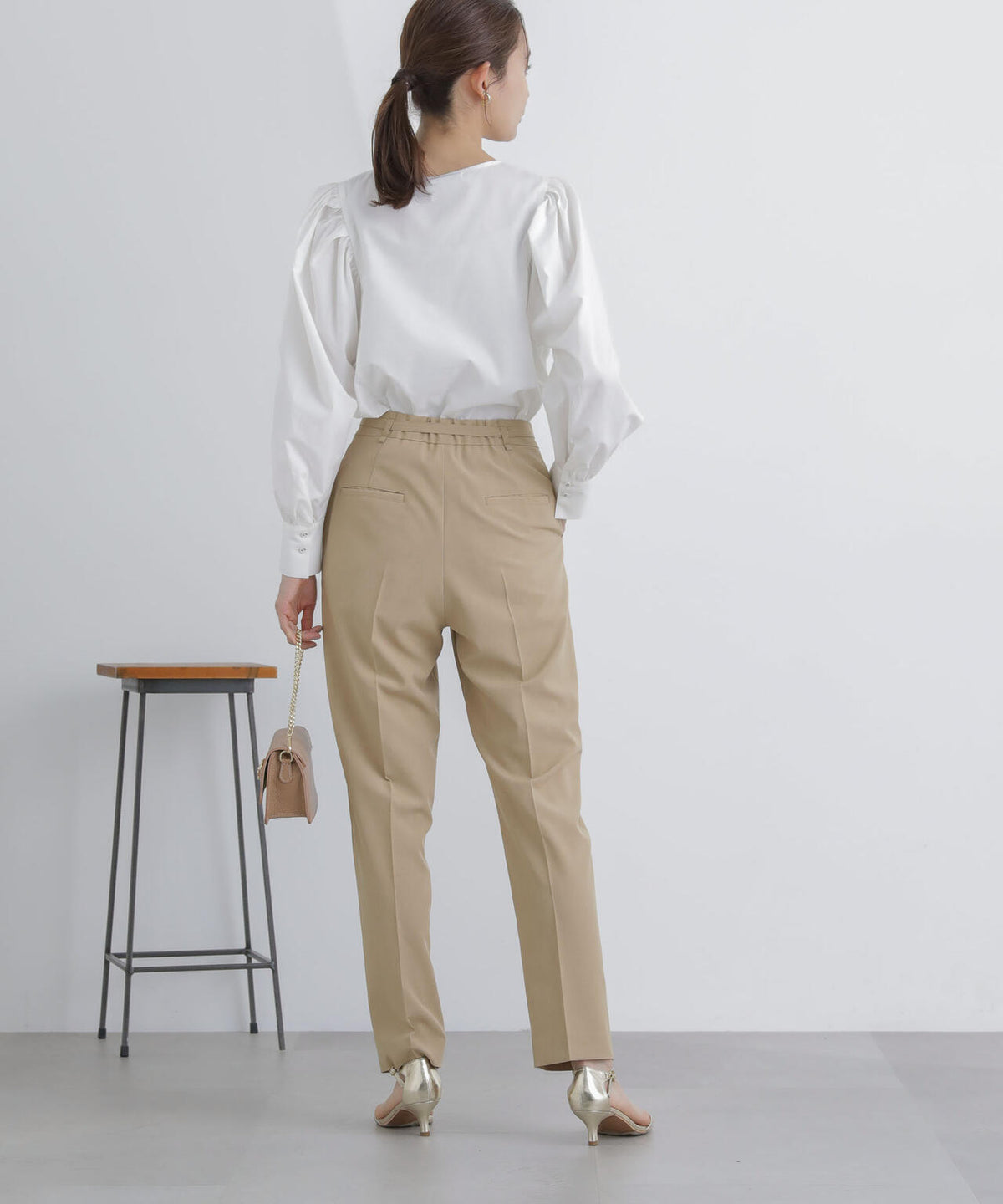 ライトファンクション ベルト付きタックテーパードパンツ(セットアップ可) 6694127301