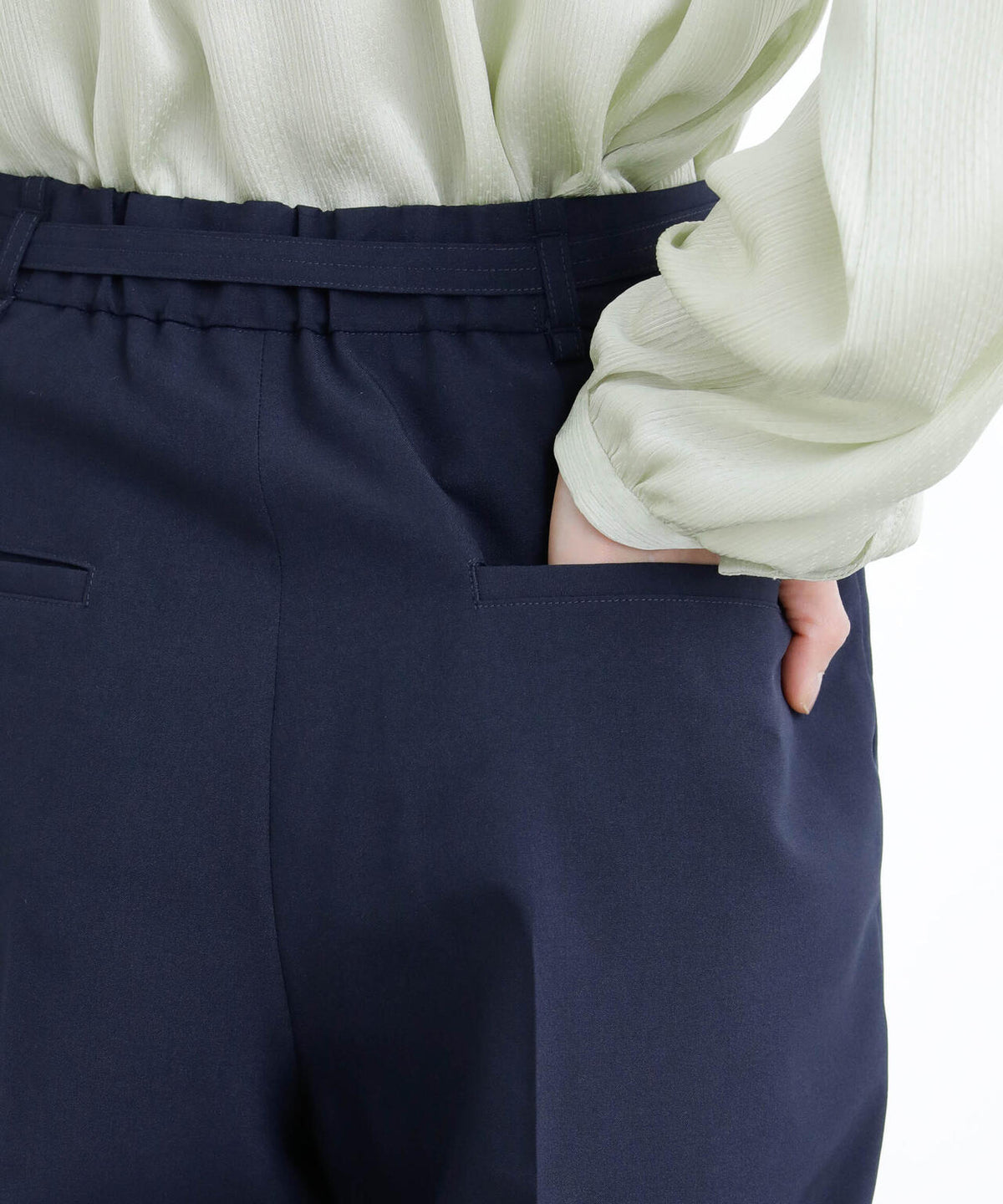 ライトファンクション ベルト付きタックテーパードパンツ(セットアップ可) 6694127301