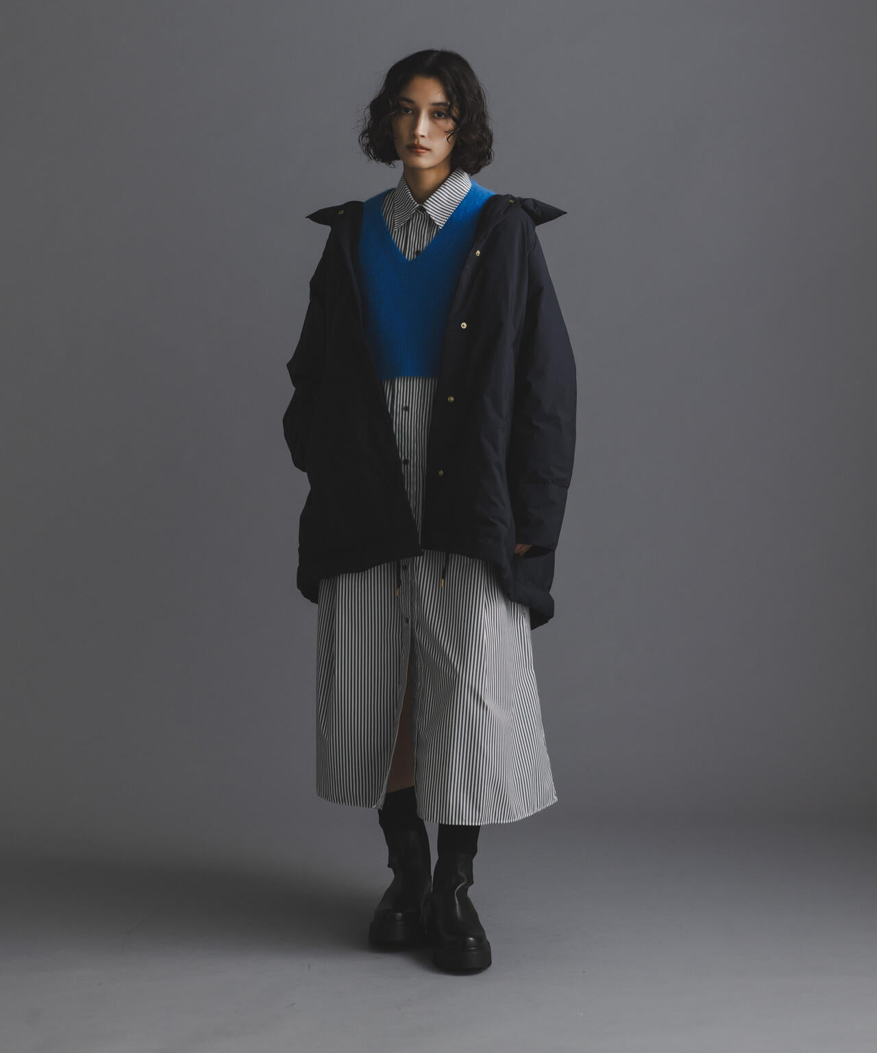 「西川ダウン(R)」ミドル丈バックタックコート 6694214304