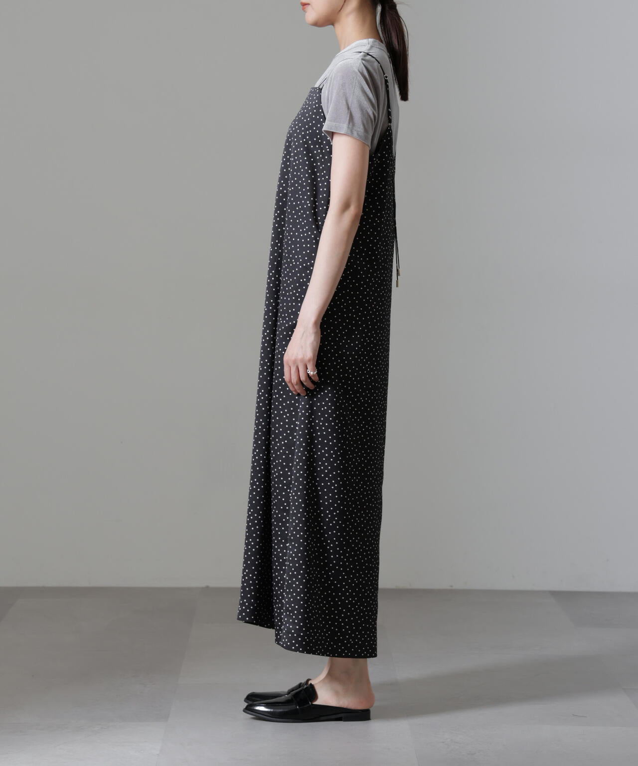 ドットプリントサテンキャミワンピース 6694219328