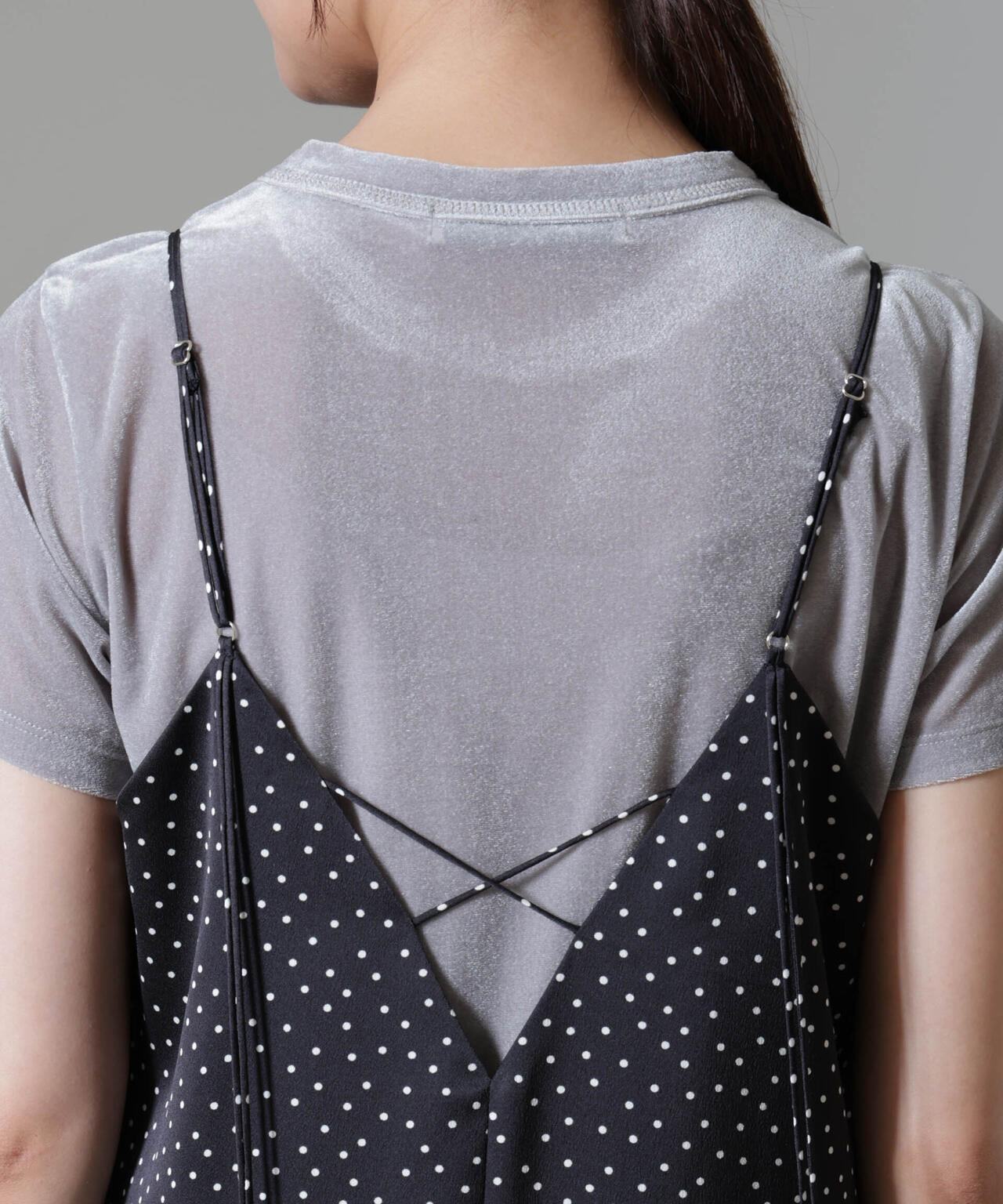 ドットプリントサテンキャミワンピース 6694219328