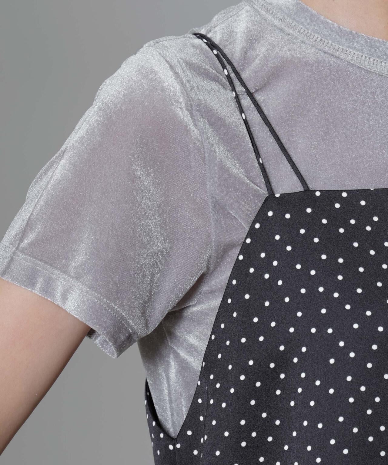 ドットプリントサテンキャミワンピース 6694219328