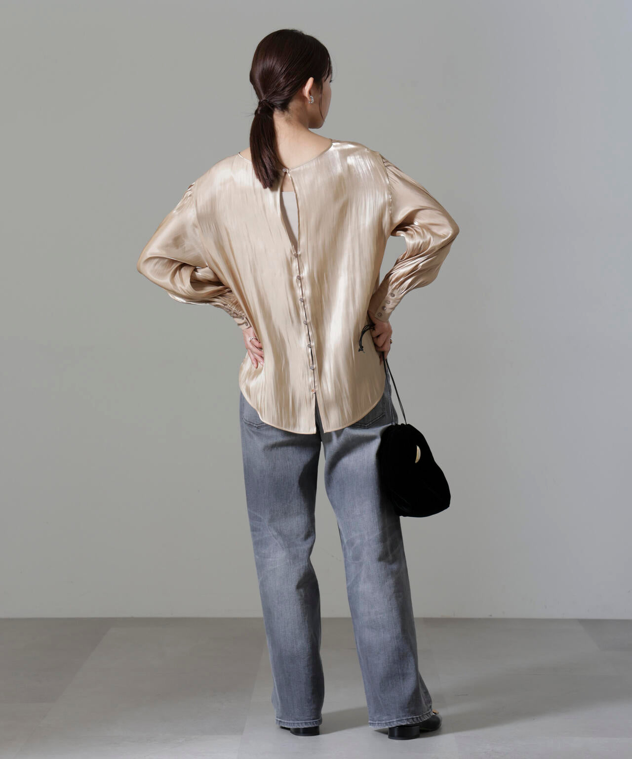 ブライトシアーギャザーブラウス 6694220305