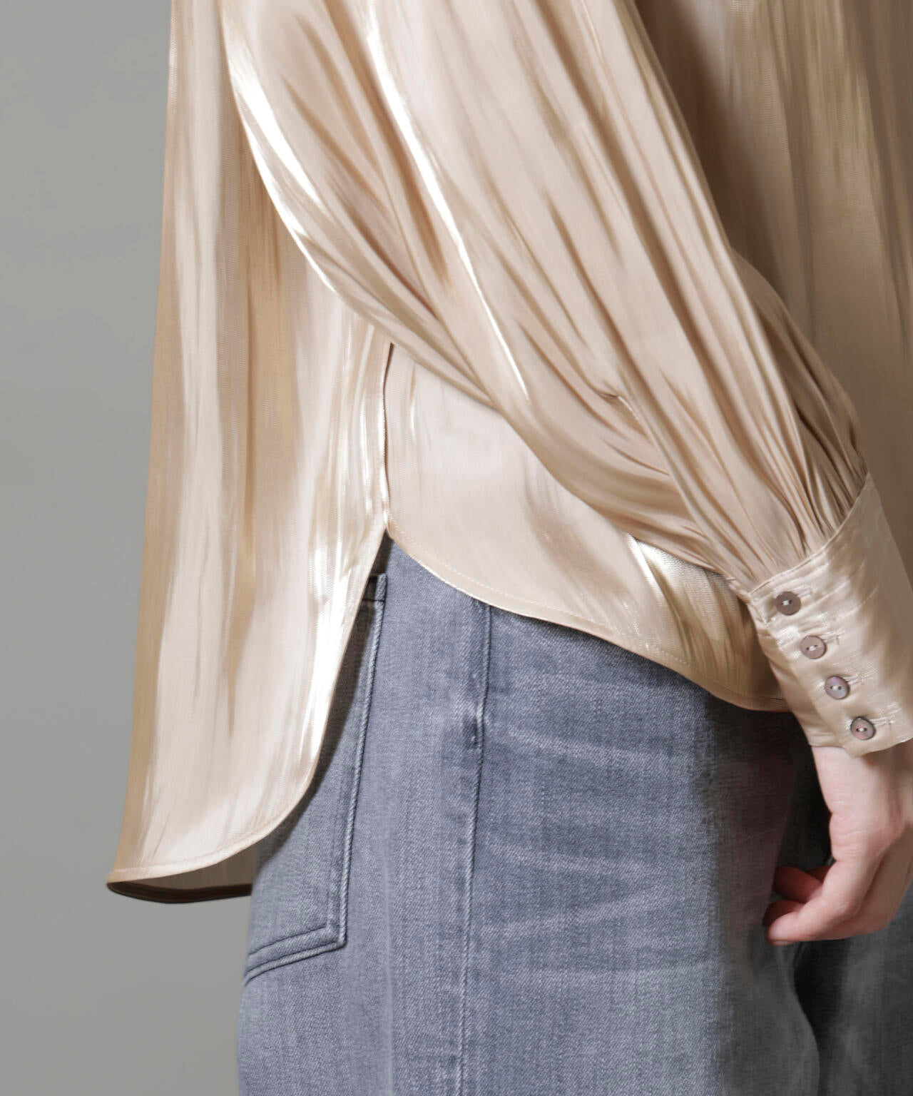 ブライトシアーギャザーブラウス 6694220305