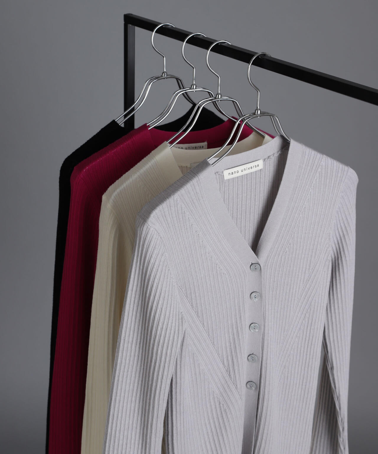 毛玉レスニットVネックリブカーディガン 6694222300