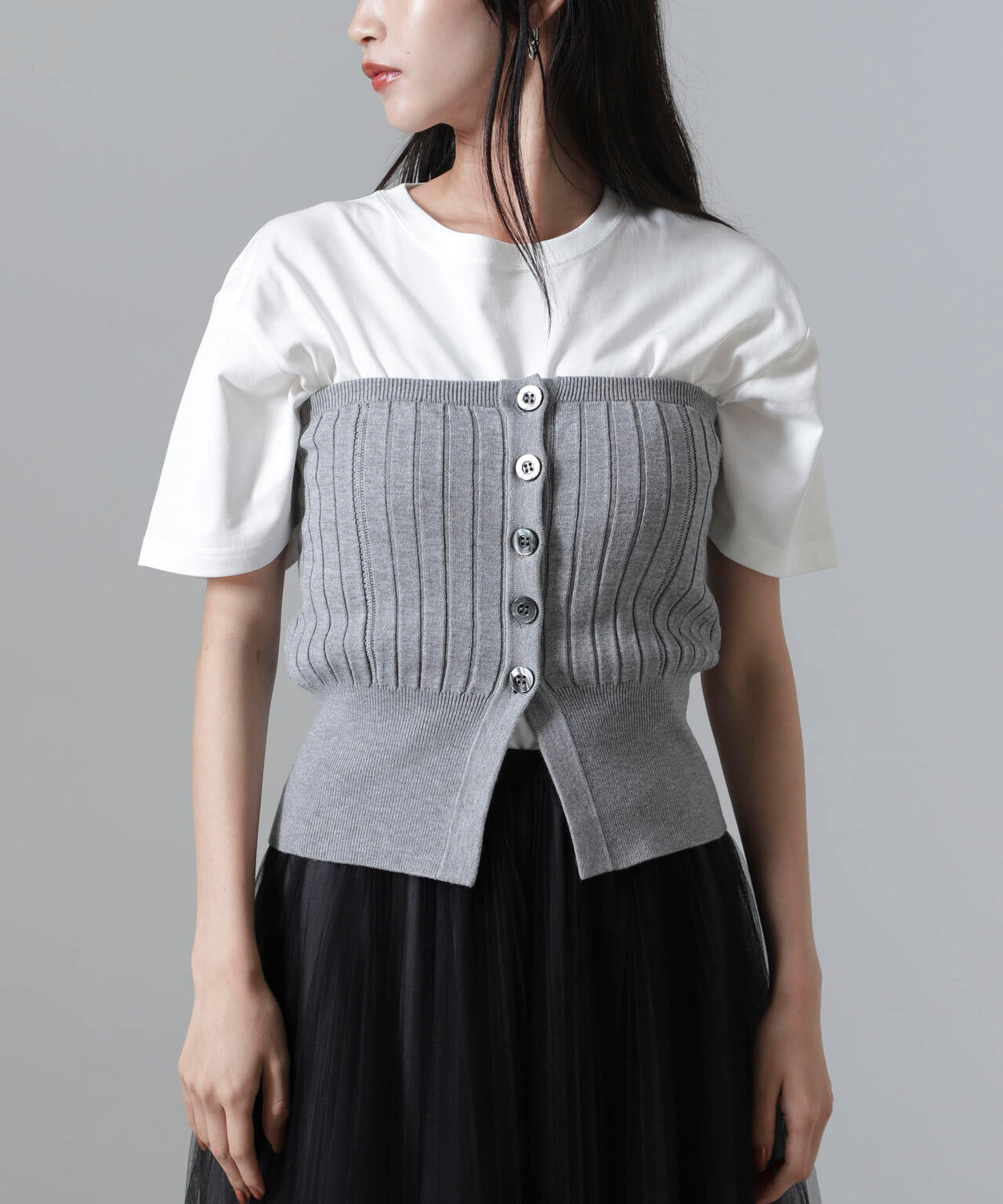 2WAYリブニットベアトップビスチェ 6694222311