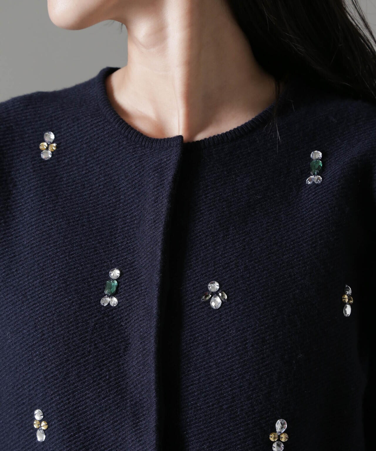 ビジュー刺繍ニットカーディガン 6694222331