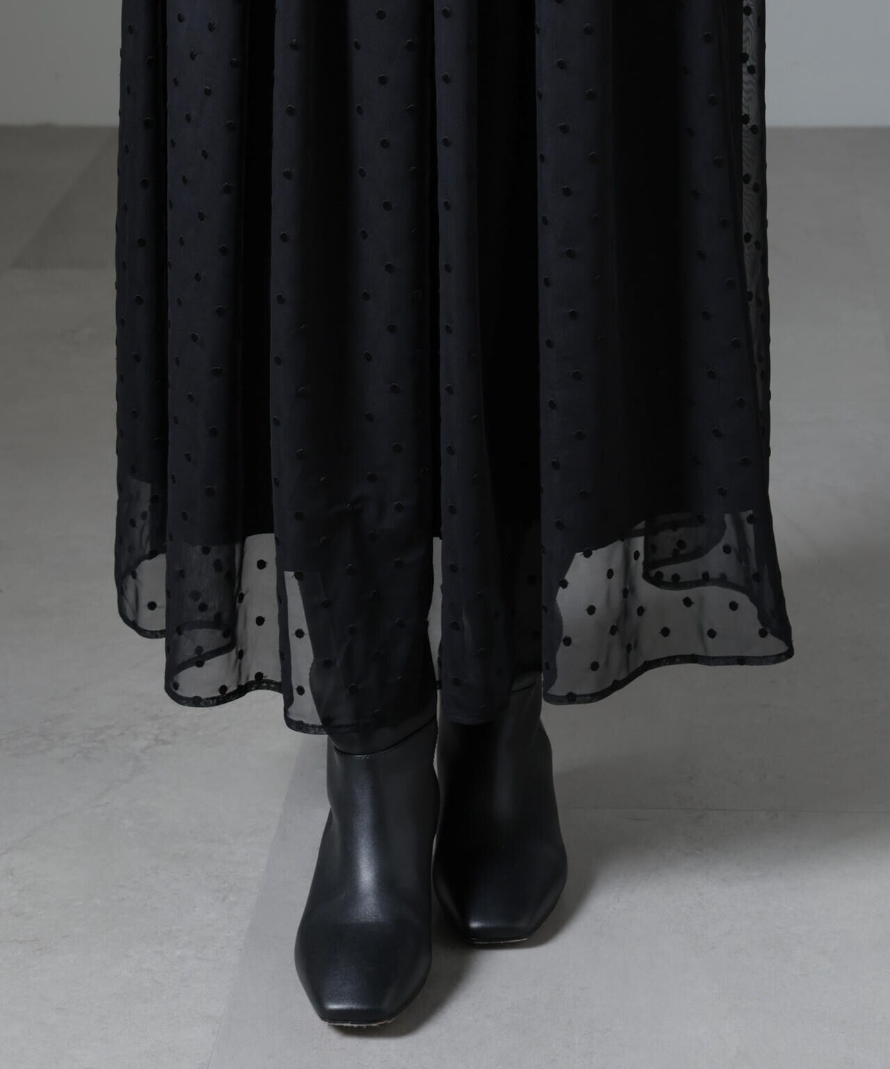 ドット刺繍チュールギャザースカート 6694230329