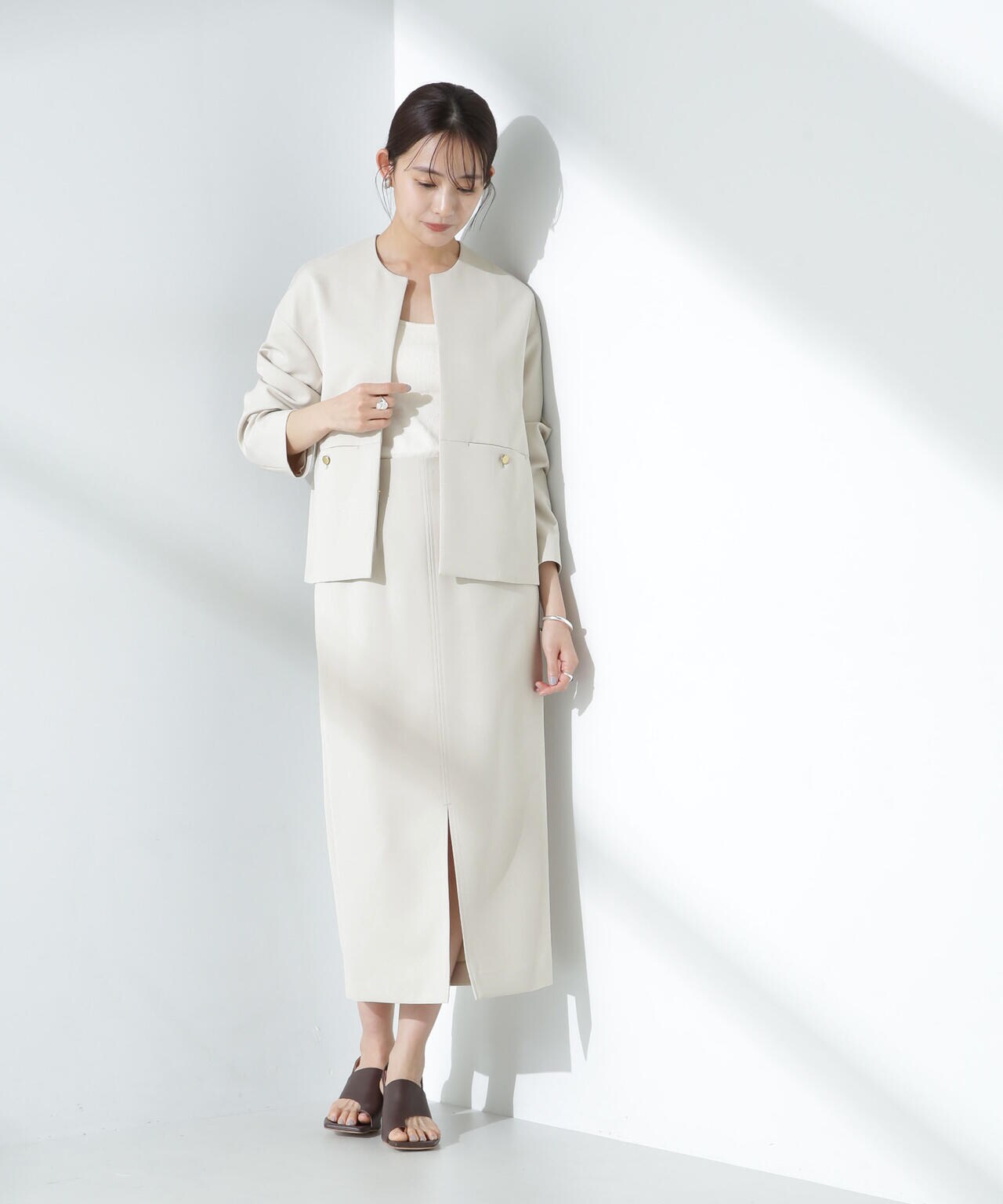 デイリーファンクション ノーカラージャケット(セットアップ可) 6695116303