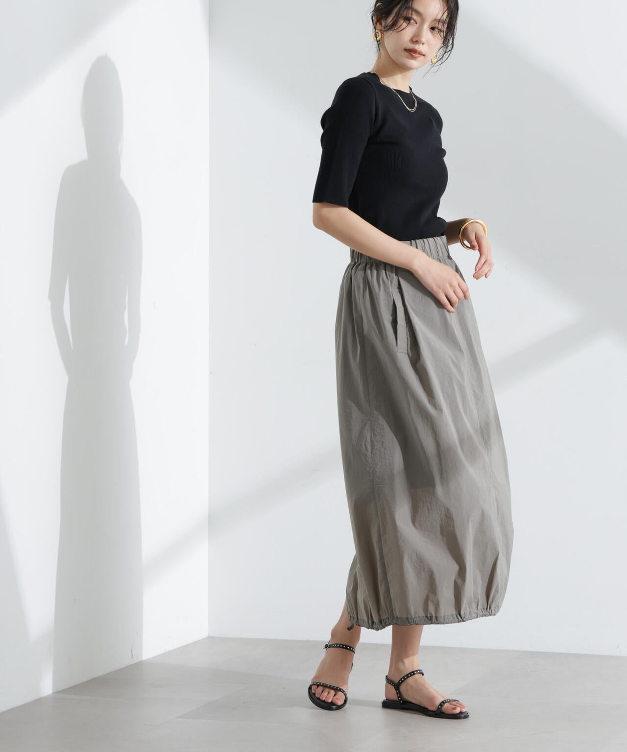 ナイロンワッシャードロストロングスカート 6695130310