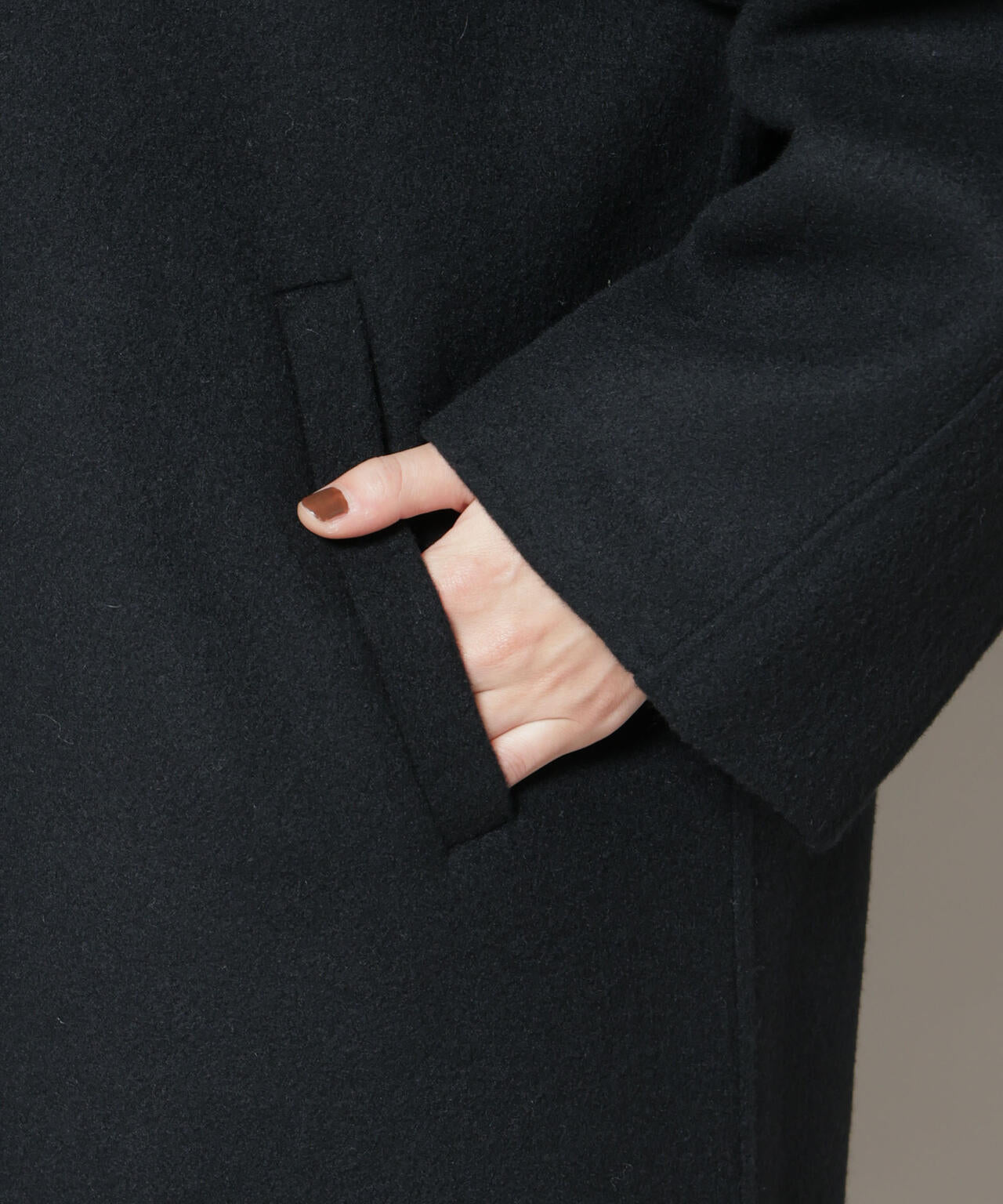 SUPER110blend リバーノーカラーロングコート 6695211303