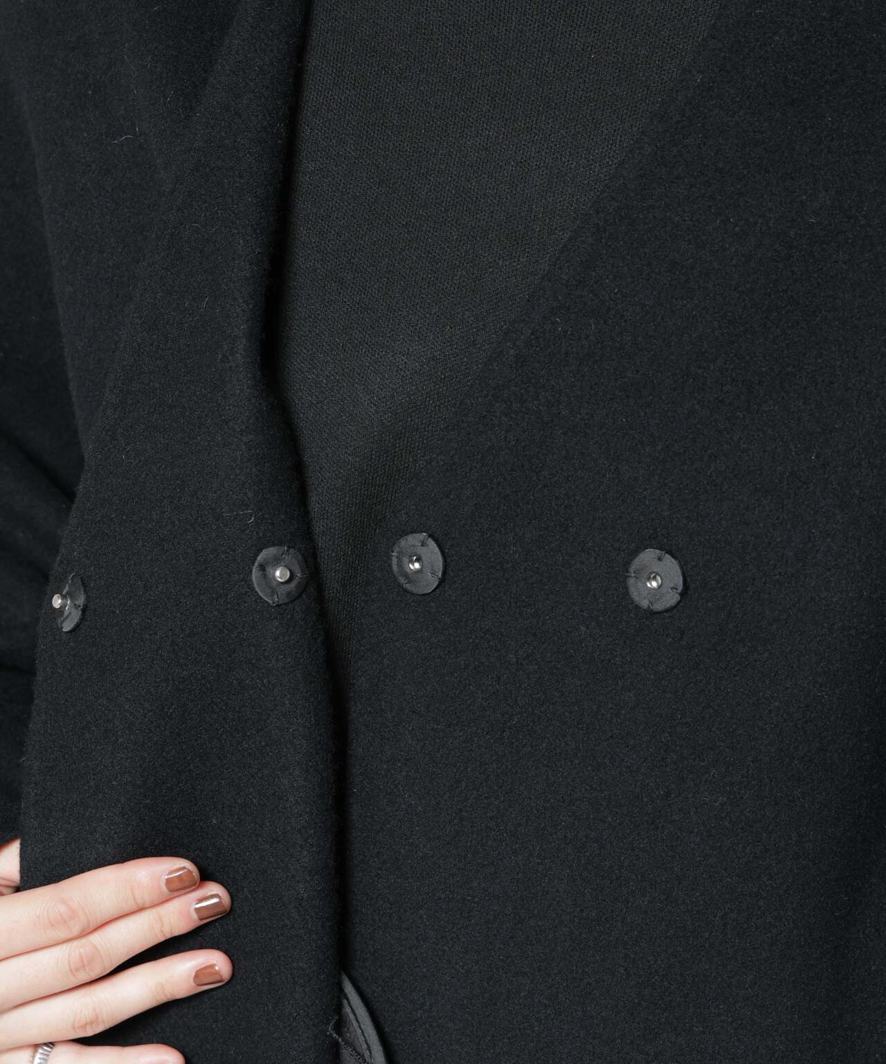 SUPER110blend リバーノーカラーロングコート 6695211303