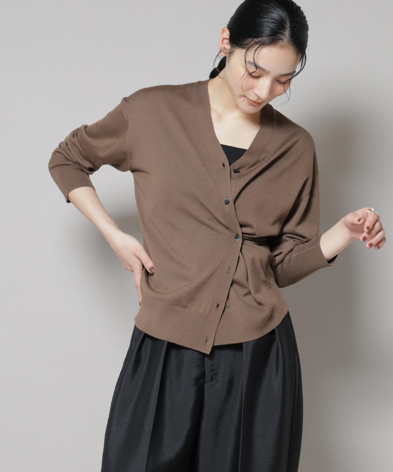 毛玉レスニット2wayカシュクールカーディガン 6695222303