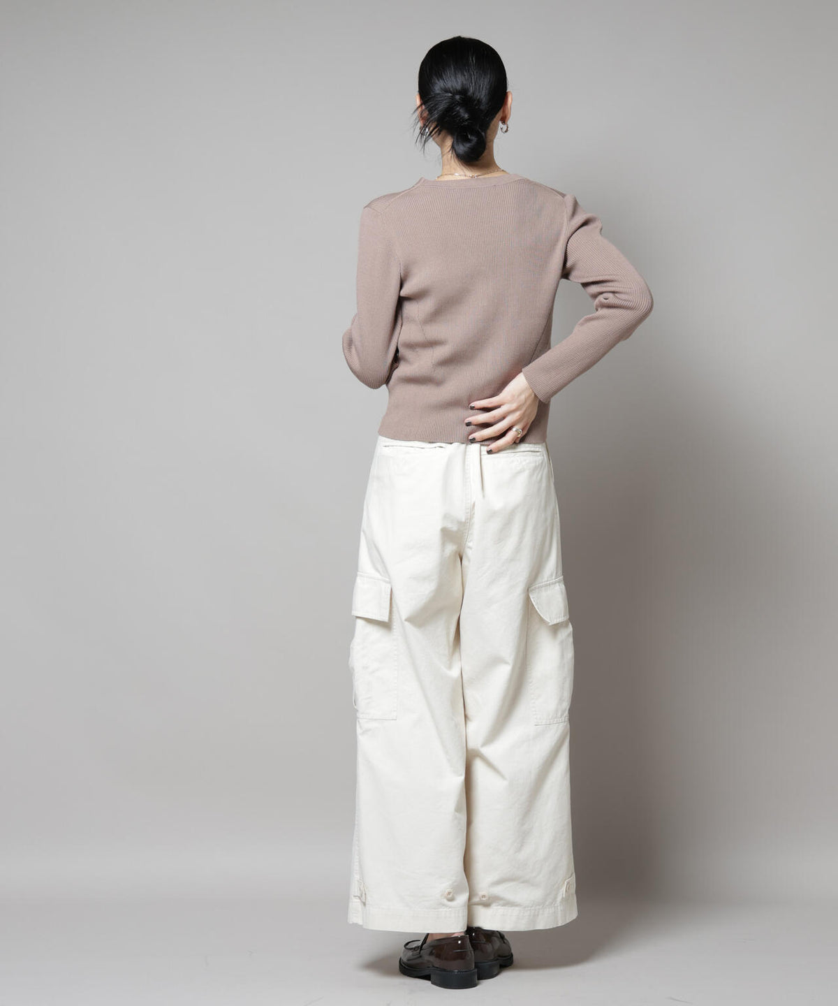 CICA&UVカット加工Vネックリブカーディガン 6695222314