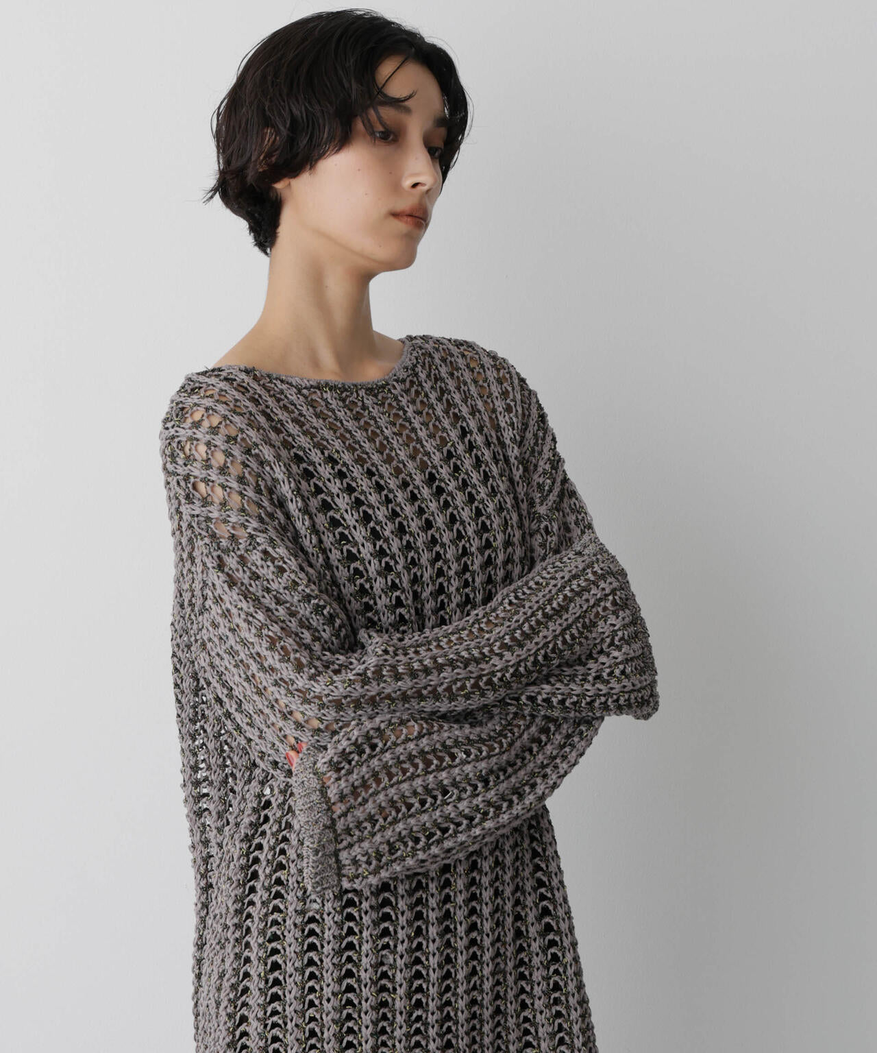 「STEVELOUR」シャイニーレースニットトップス 6695222327