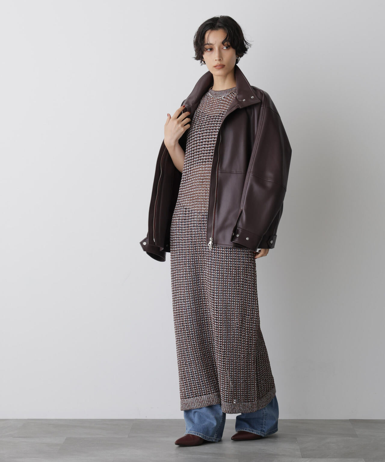 「STEVELOUR」シャイニーレースニットワンピース 6695222328