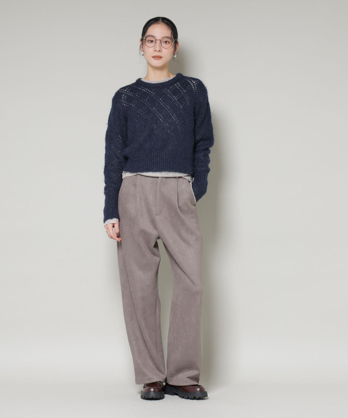 フェイクスエードタックパンツ 6695227322