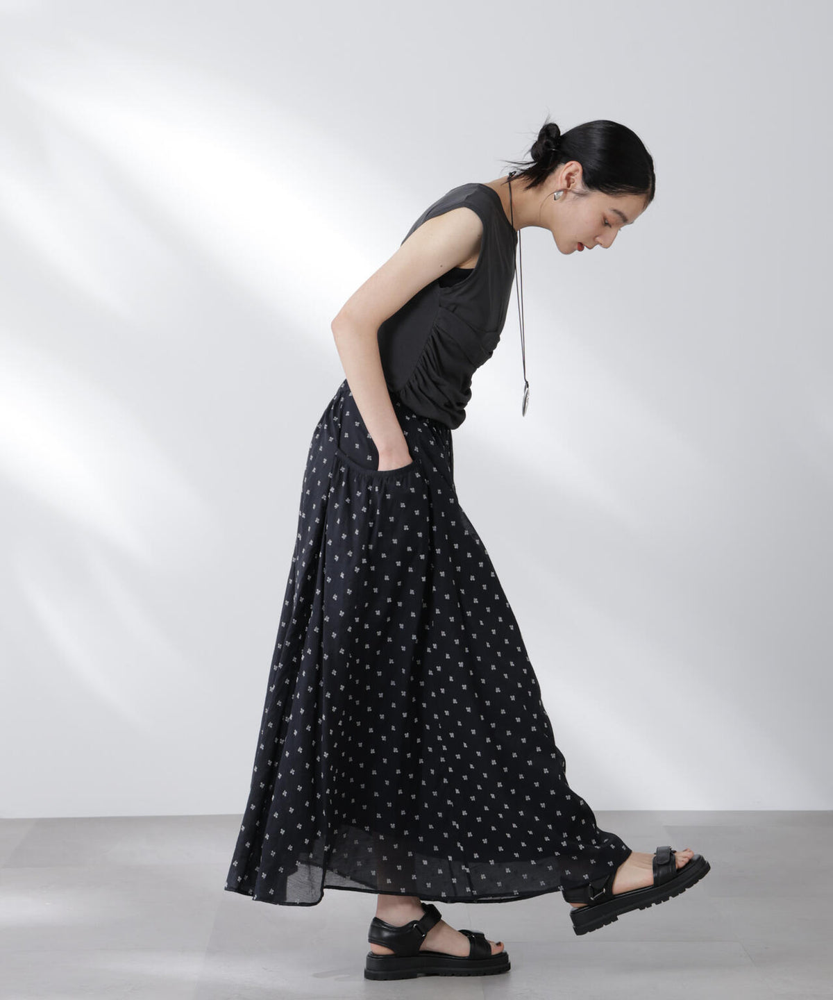 made in india コットンフロッキーフラワースカート 6695230300