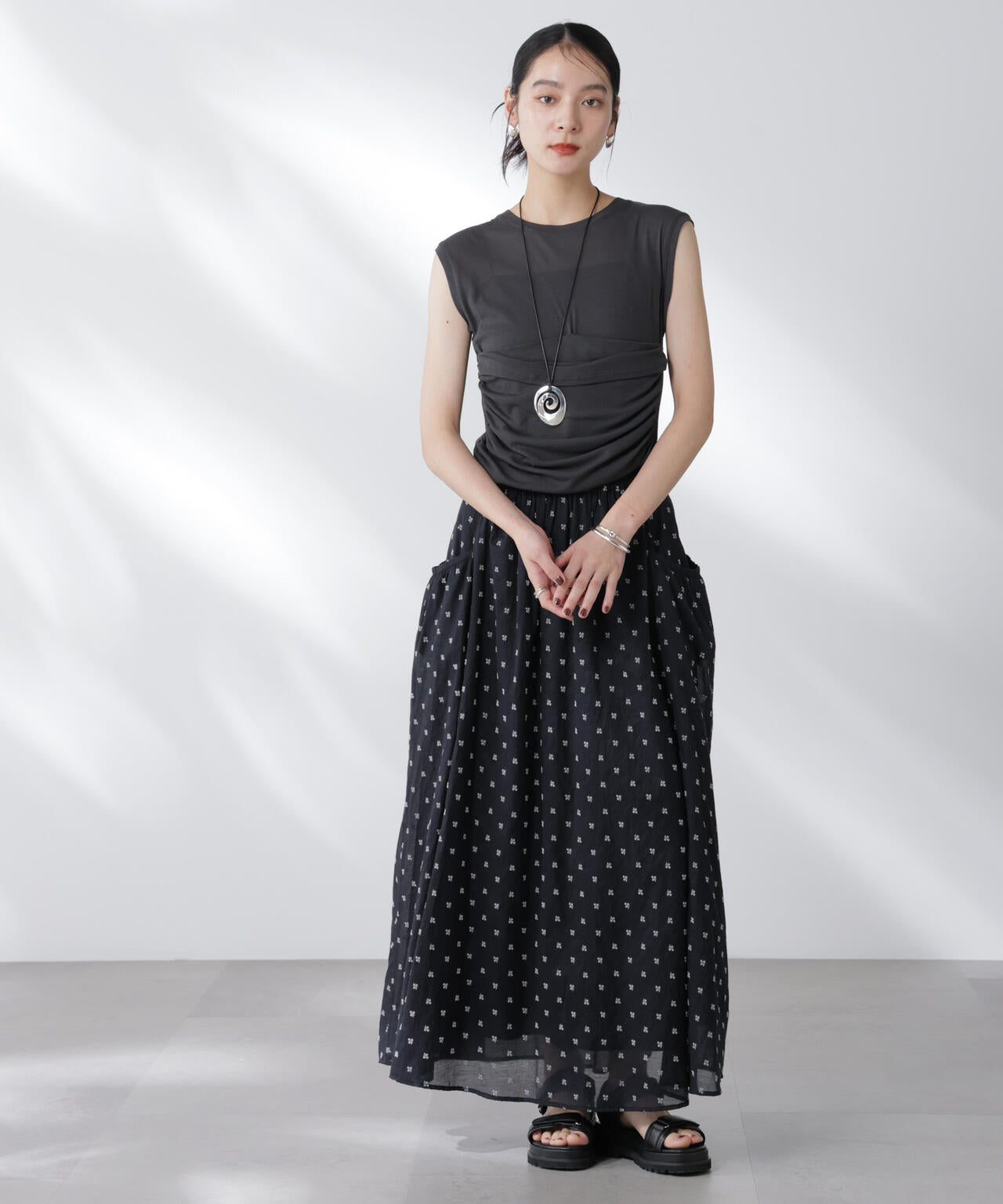 made in india コットンフロッキーフラワースカート 6695230300
