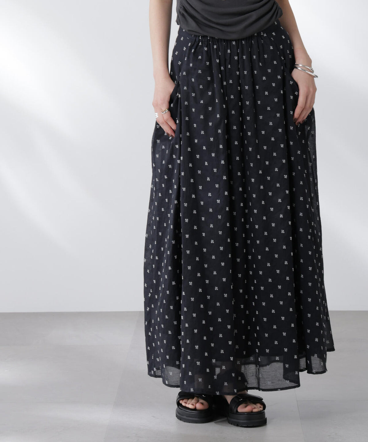 made in india コットンフロッキーフラワースカート 6695230300