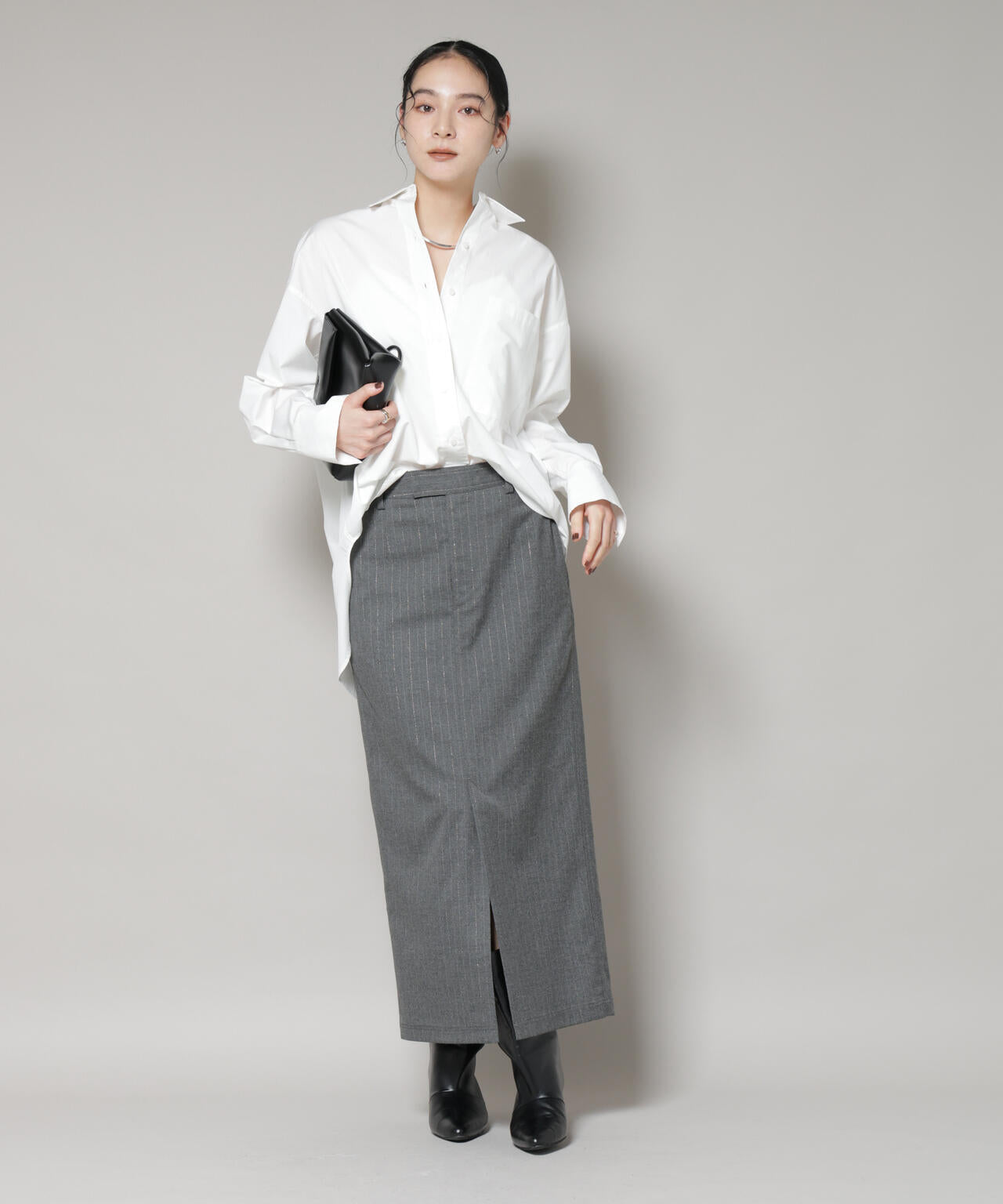 ラメストライプスーチングIラインスカート 6695230313