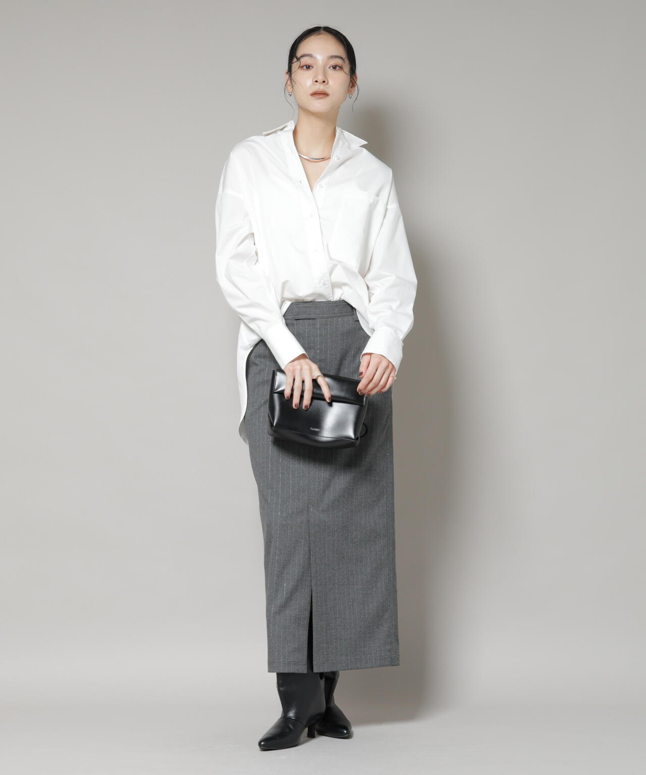 ラメストライプスーチングIラインスカート 6695230313