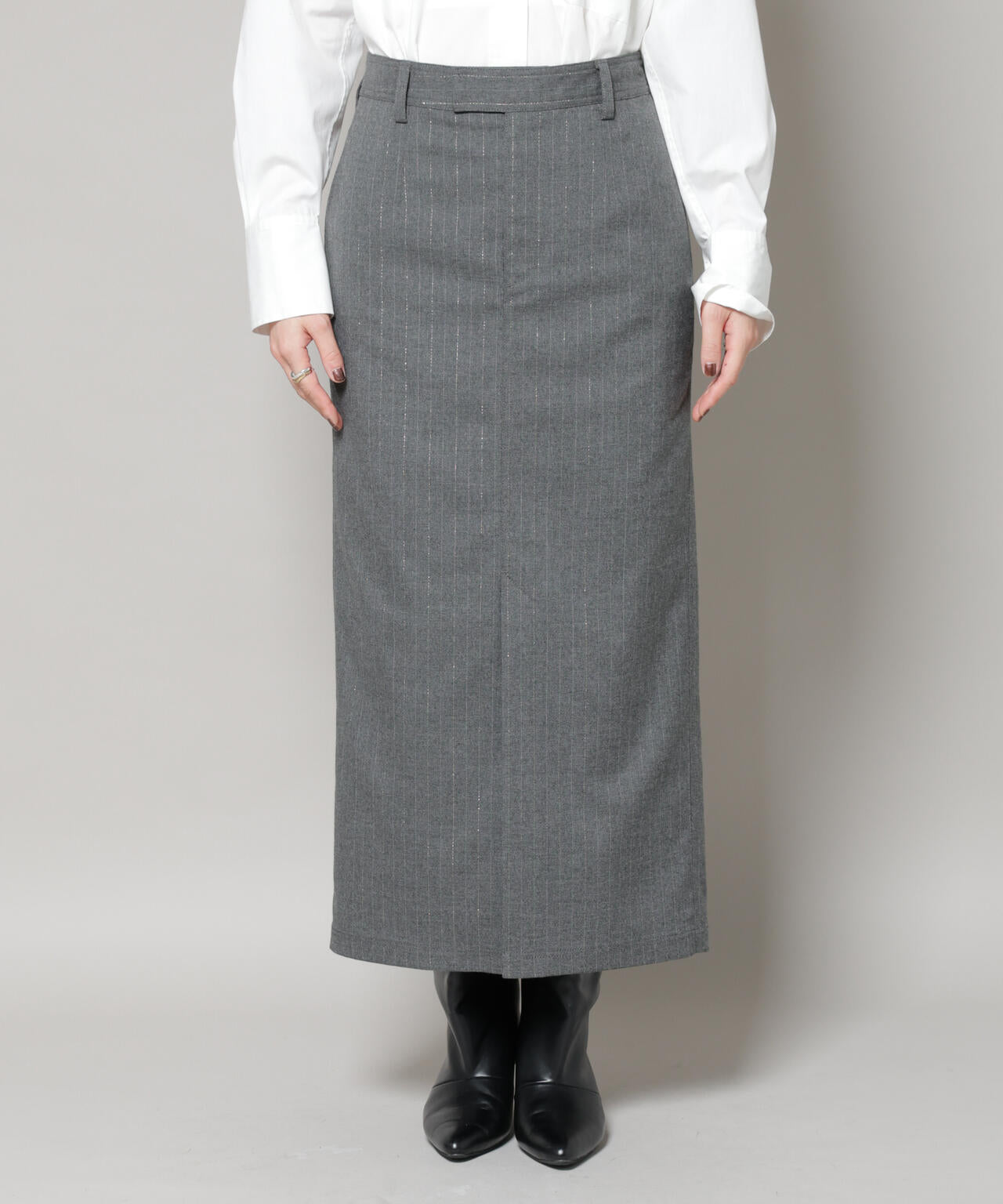 ラメストライプスーチングIラインスカート 6695230313