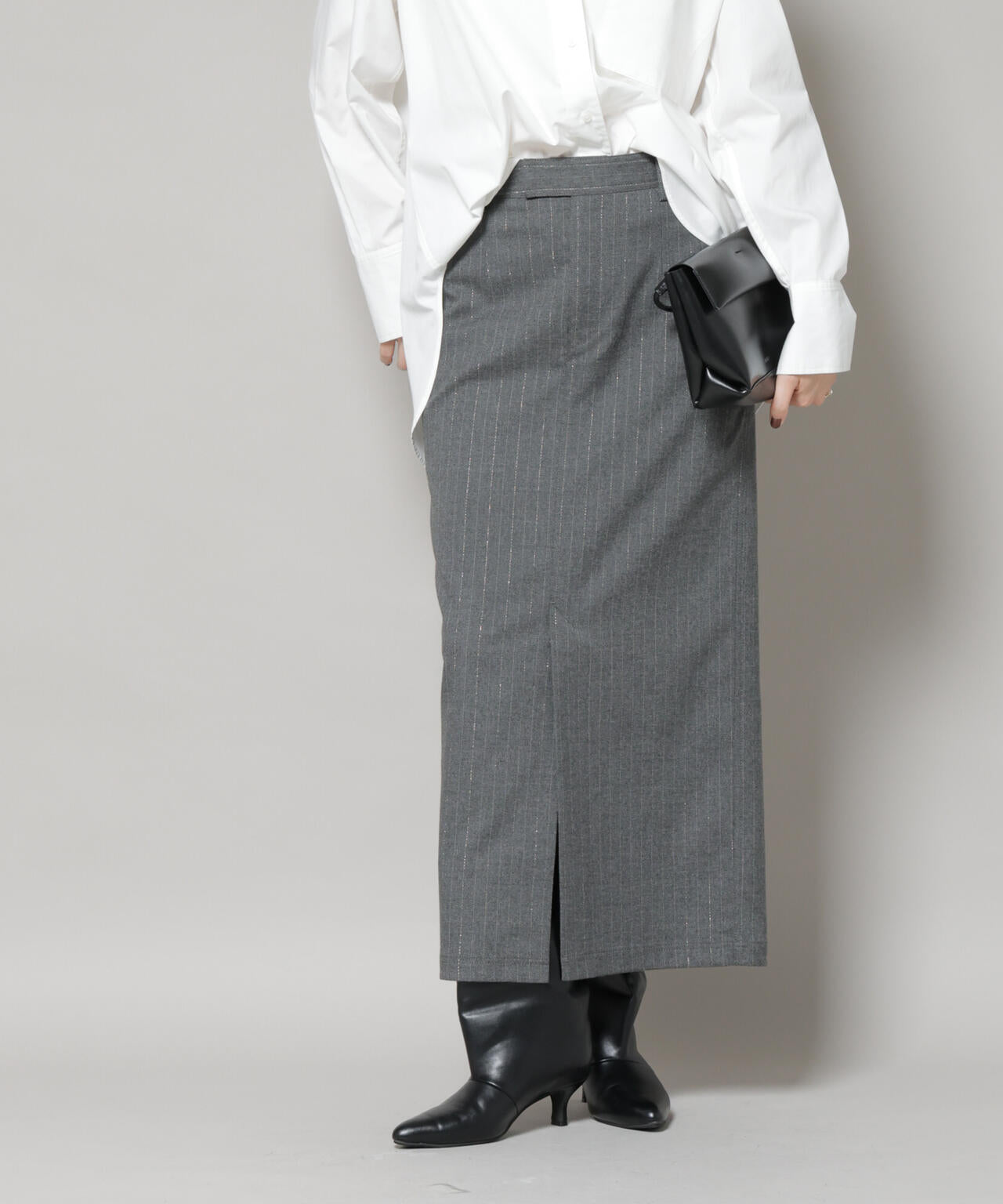 ラメストライプスーチングIラインスカート 6695230313