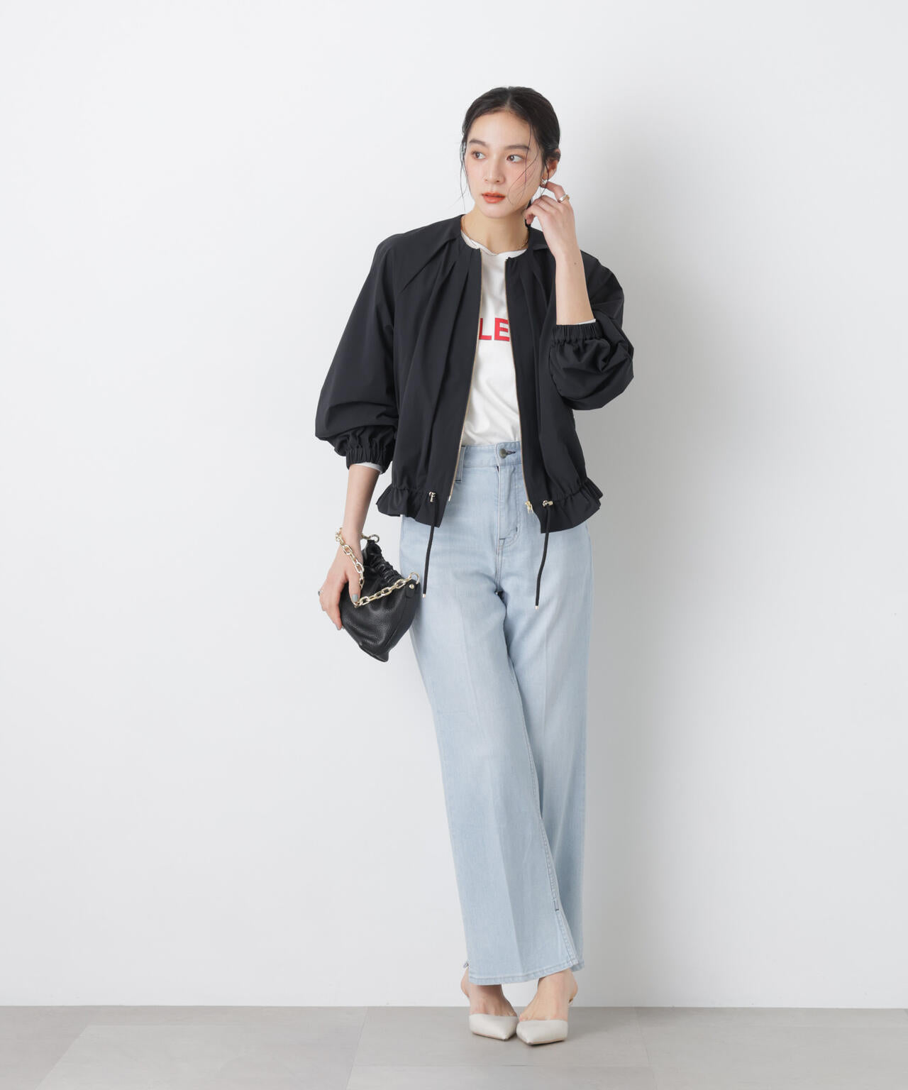 ノーカラードロストタックブルゾン 6696112303