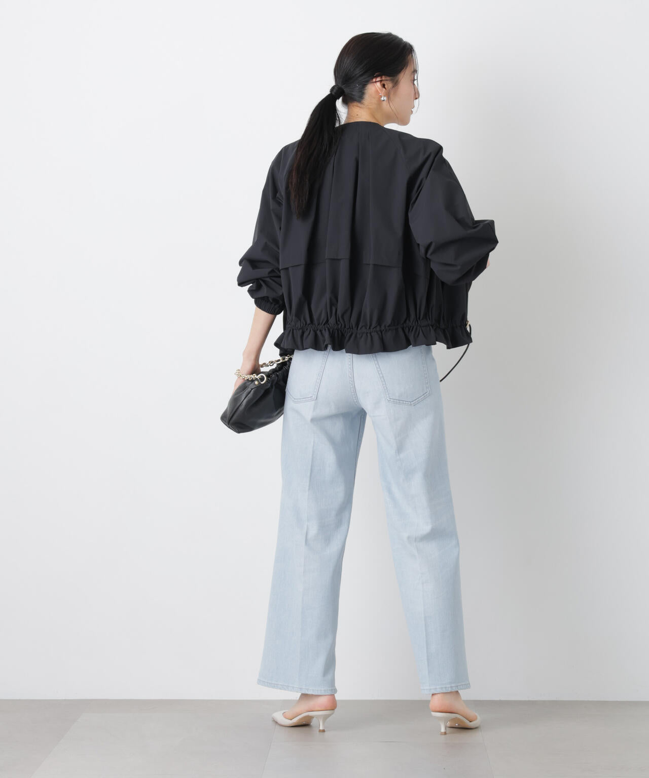 ノーカラードロストタックブルゾン 6696112303