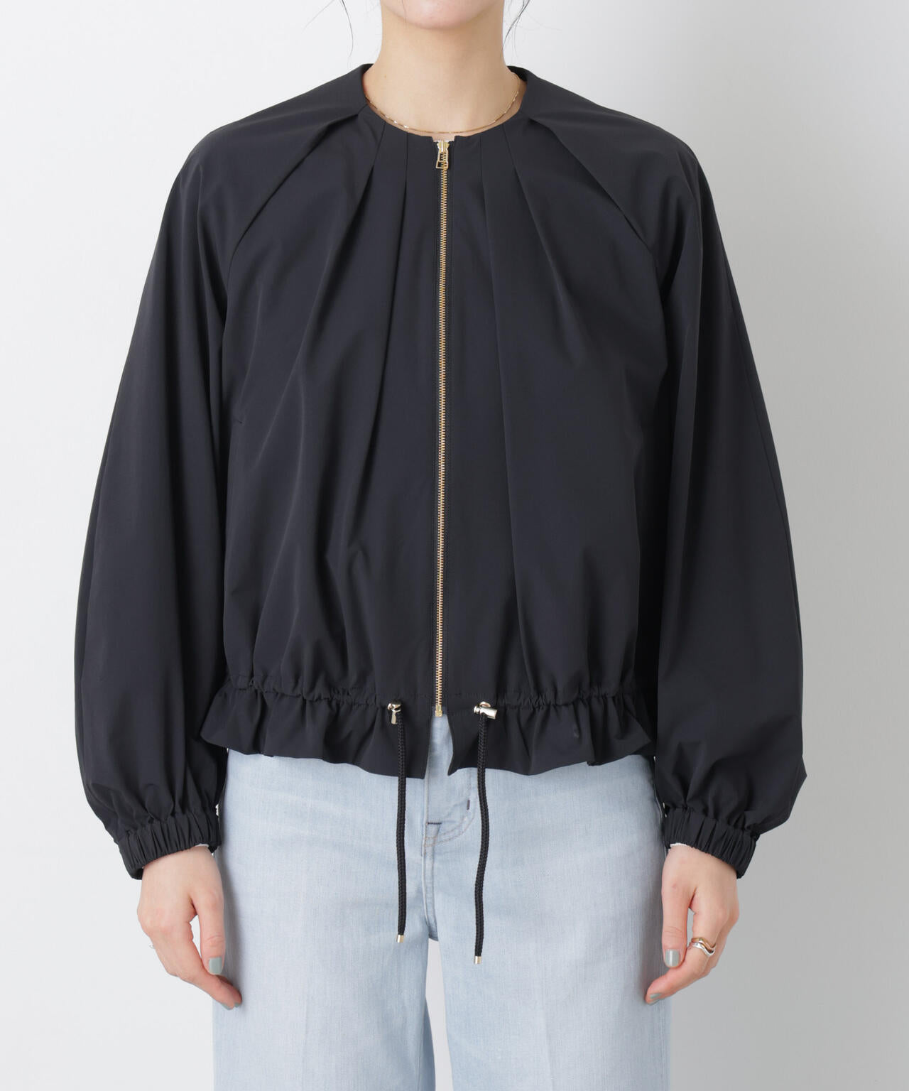 ノーカラードロストタックブルゾン 6696112303