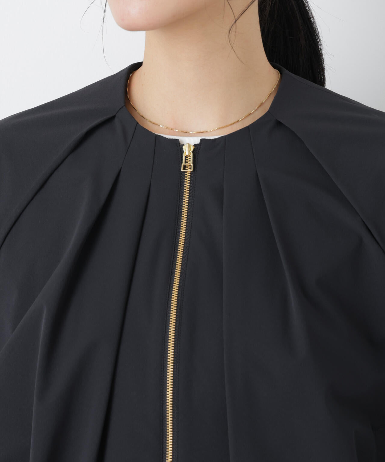 ノーカラードロストタックブルゾン 6696112303