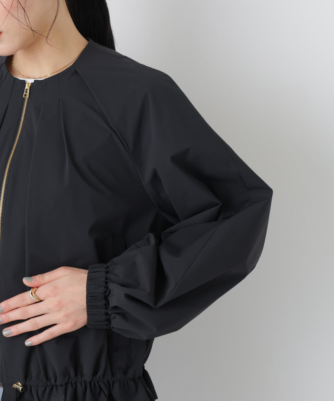 ノーカラードロストタックブルゾン 6696112303