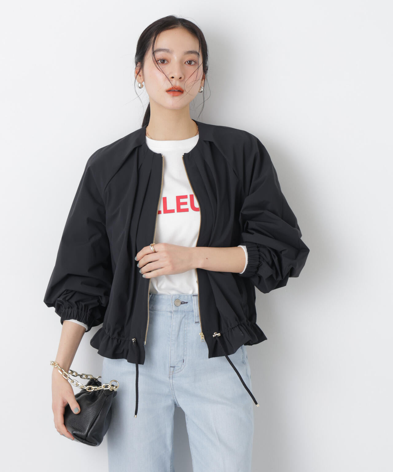 ノーカラードロストタックブルゾン 6696112303