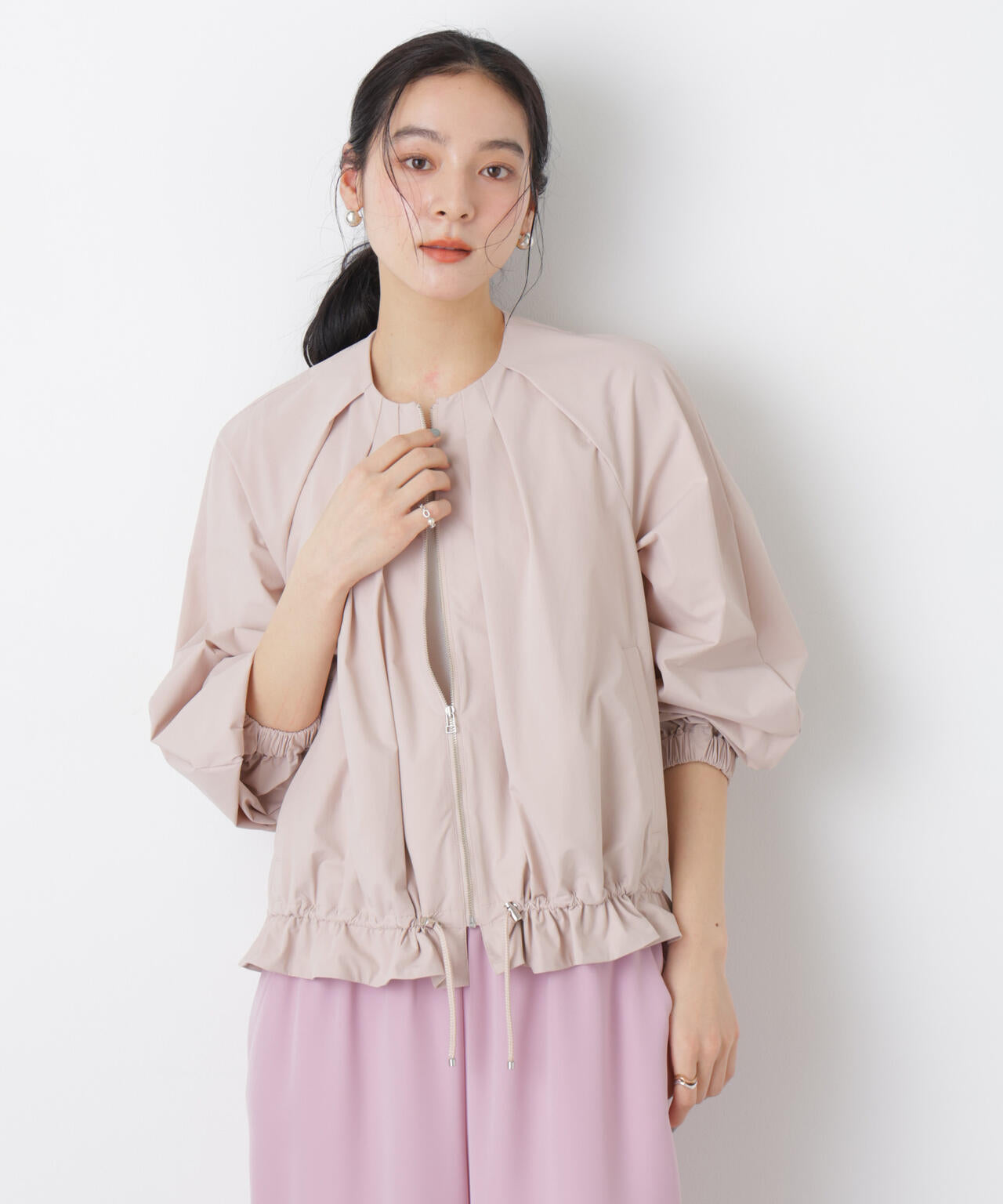 ノーカラードロストタックブルゾン 6696112303