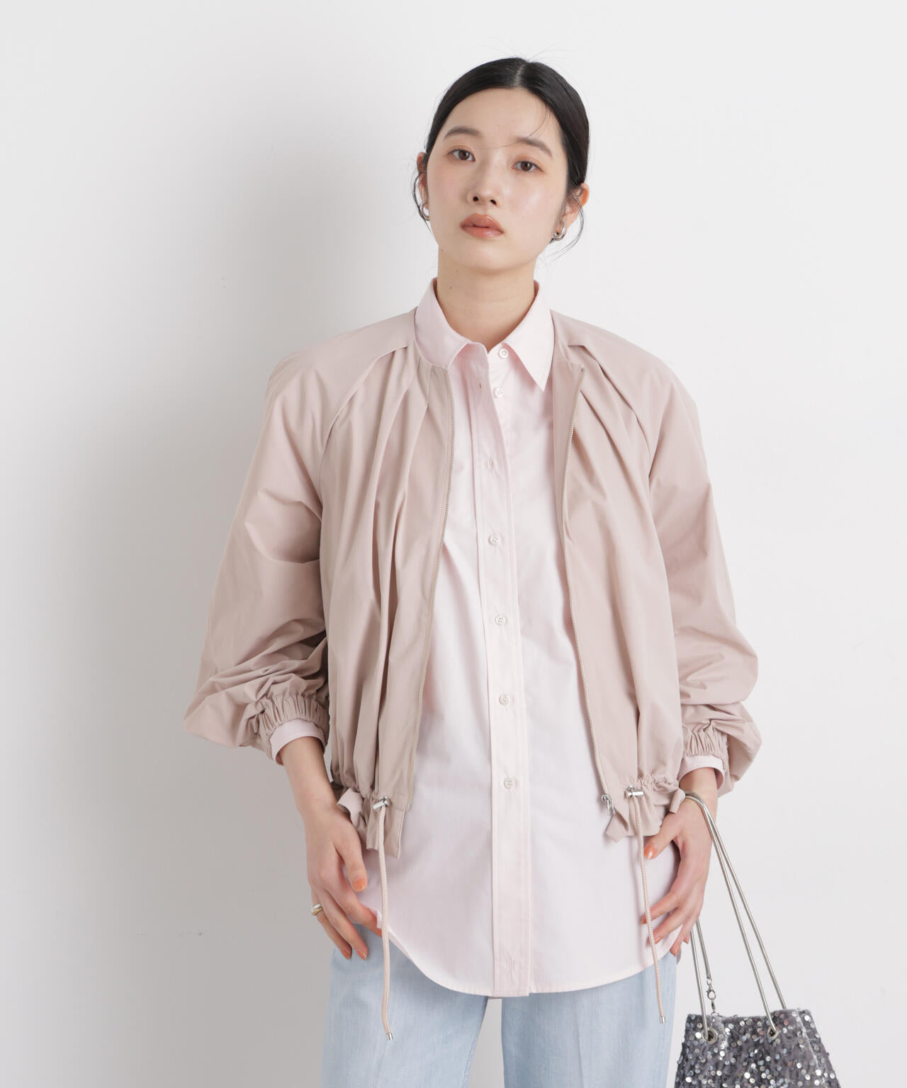 ノーカラードロストタックブルゾン 6696112303