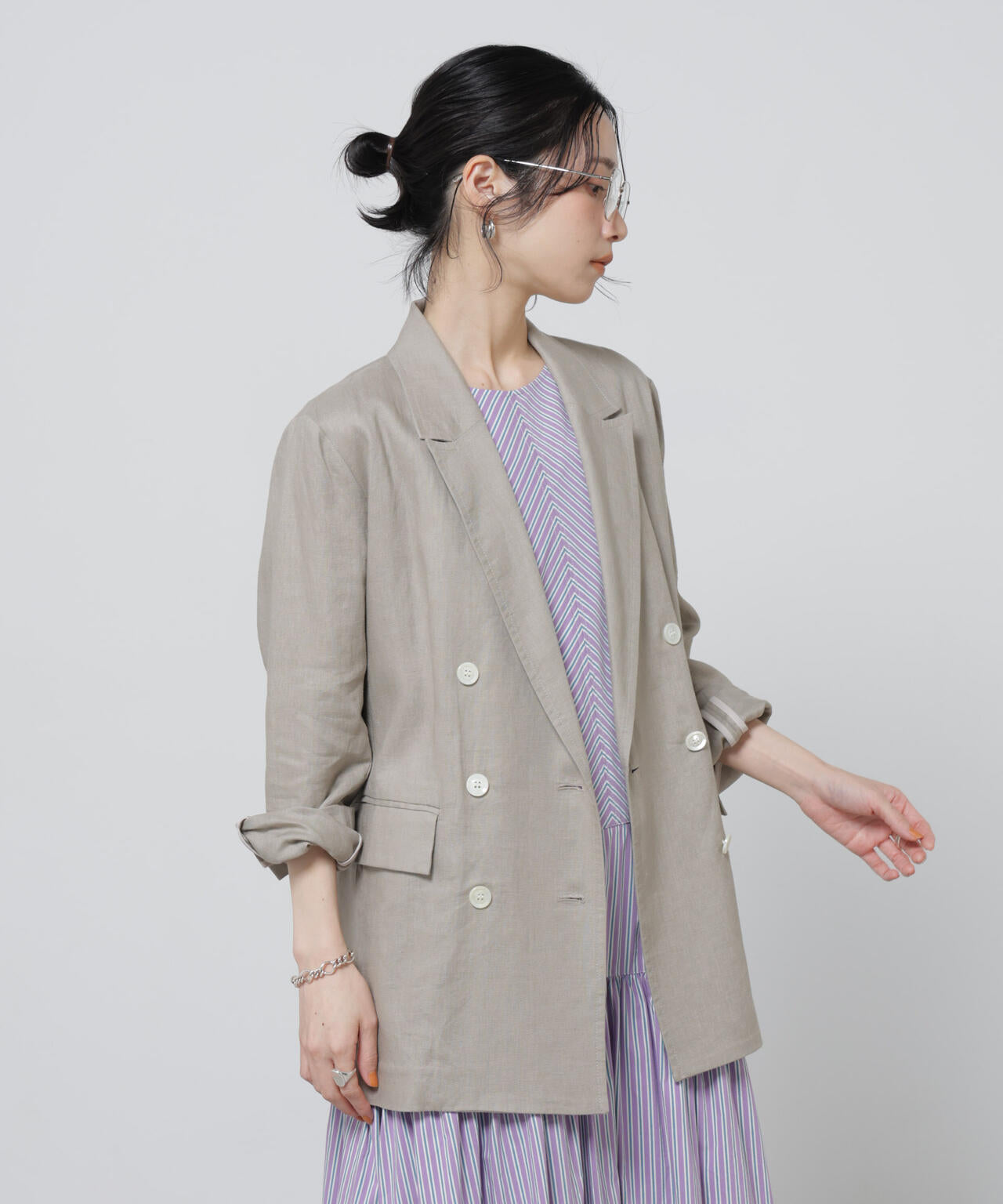 European Flax ダブル6Bジャケット(セットアップ可) 6696116307