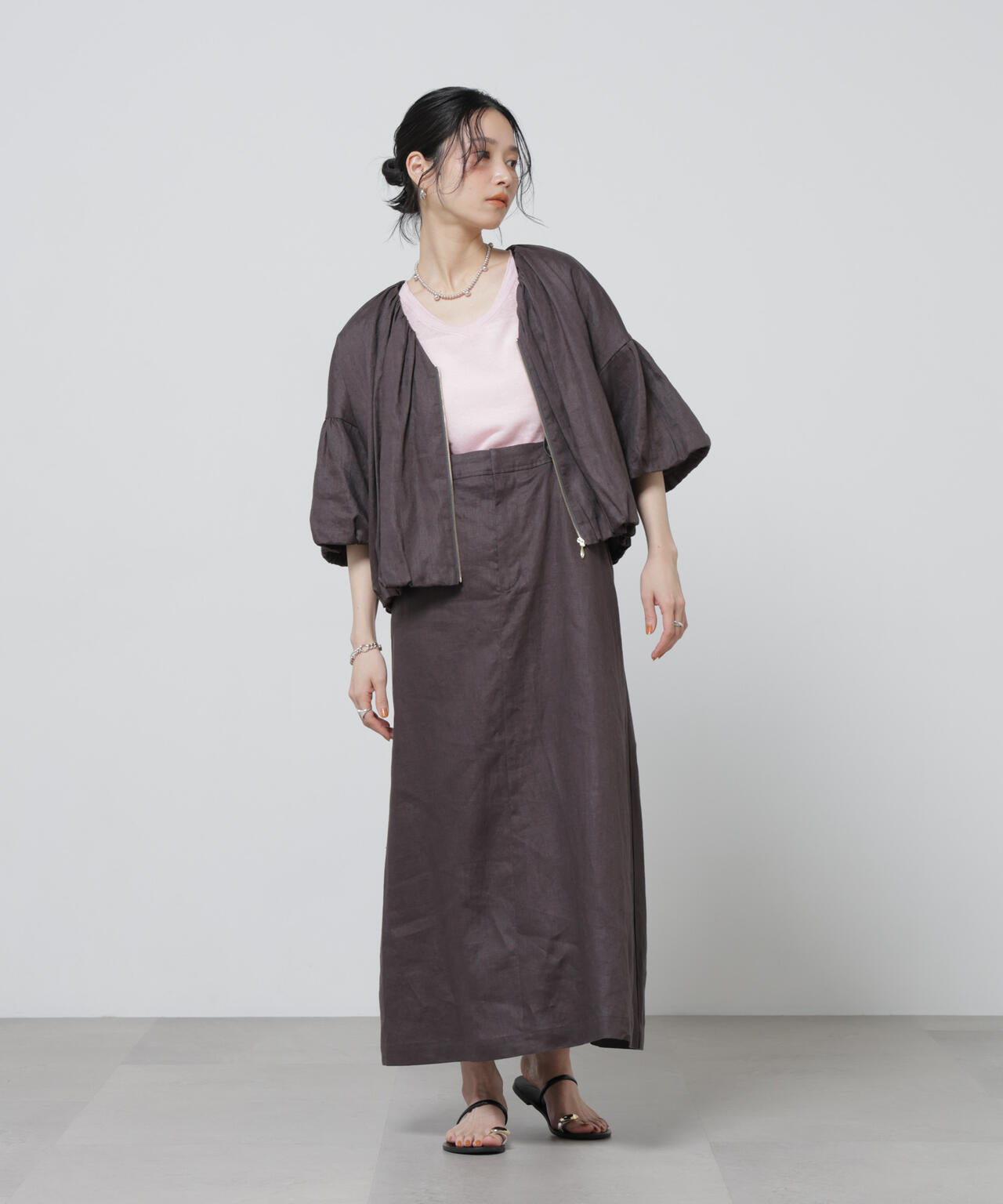 European Flax ギャザーバルーンブルゾン(セットアップ可) 6696116308