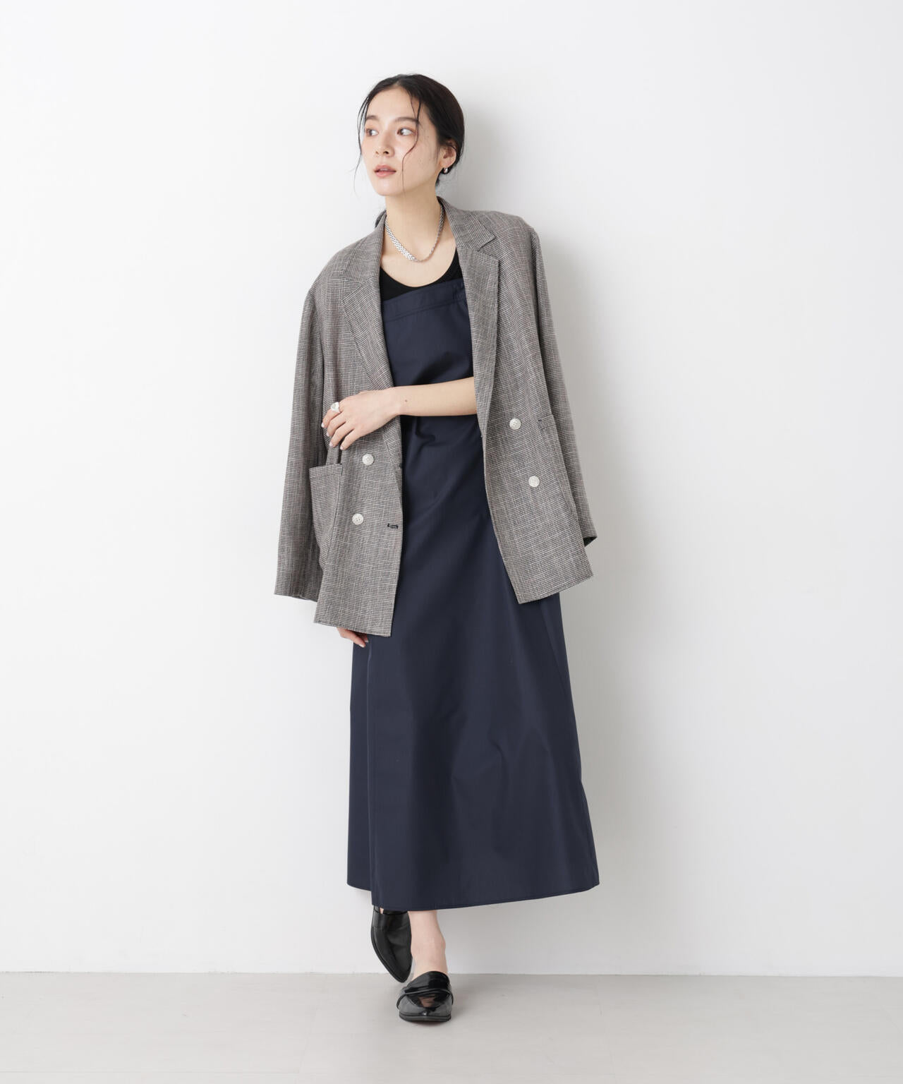 カラミ織りダブルジャケット(セットアップ可) 6696116313