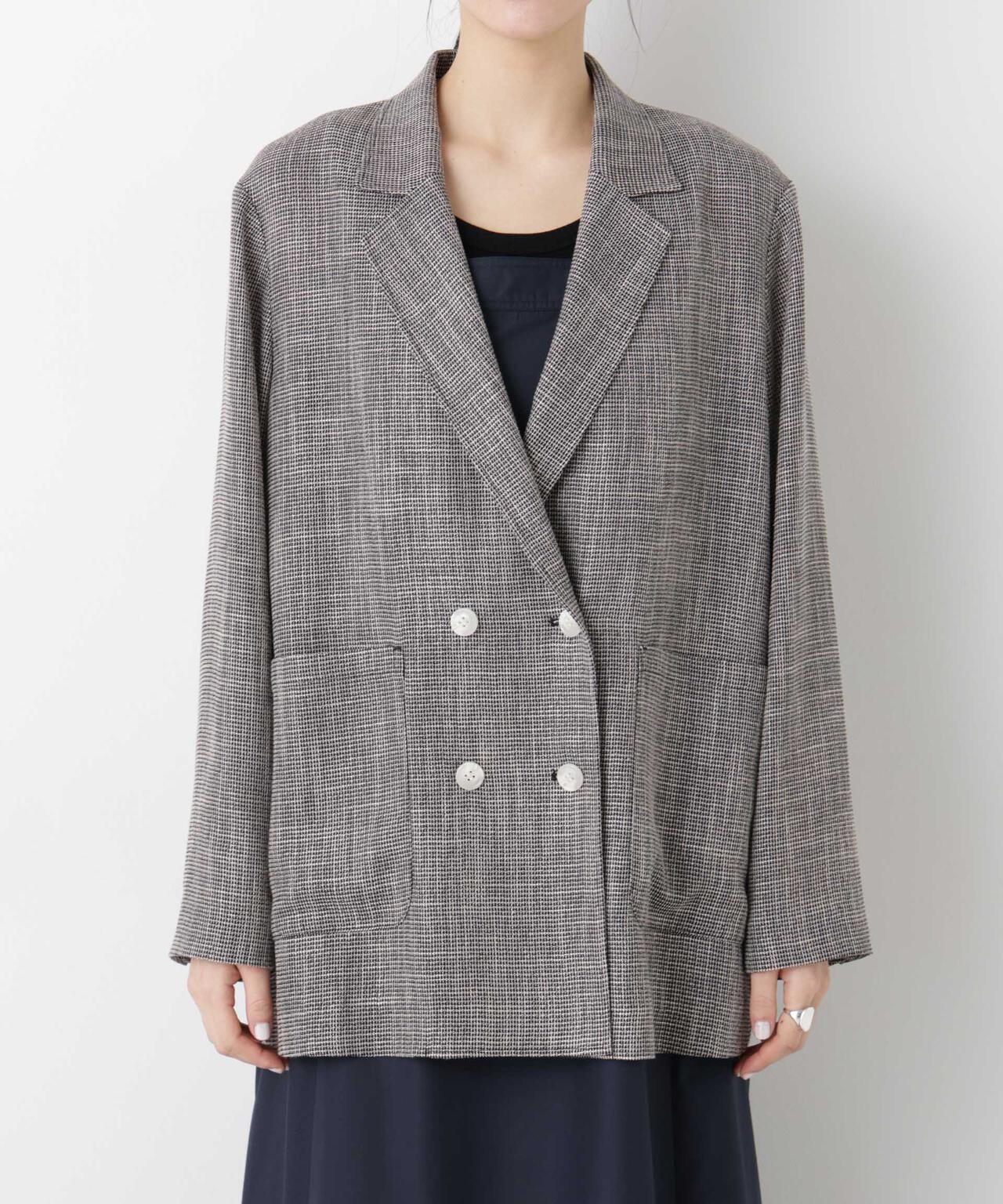 カラミ織りダブルジャケット(セットアップ可) 6696116313