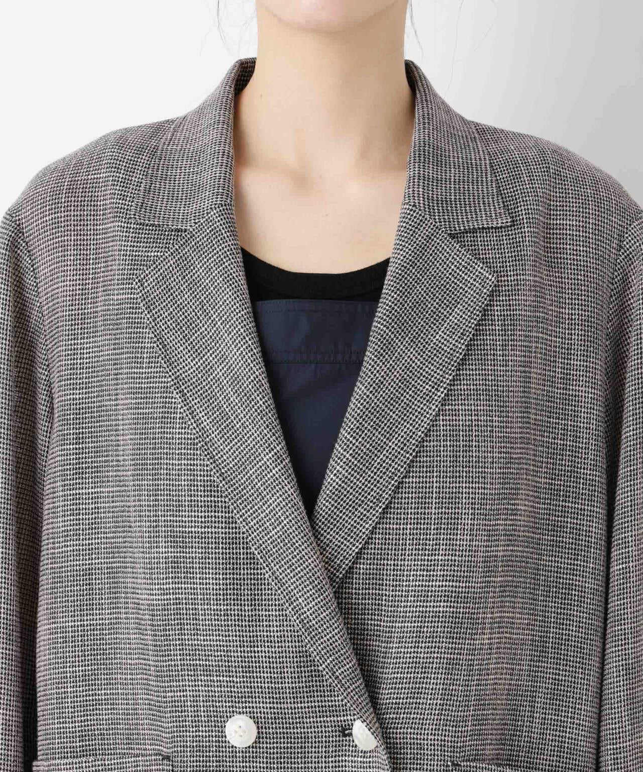 カラミ織りダブルジャケット(セットアップ可) 6696116313