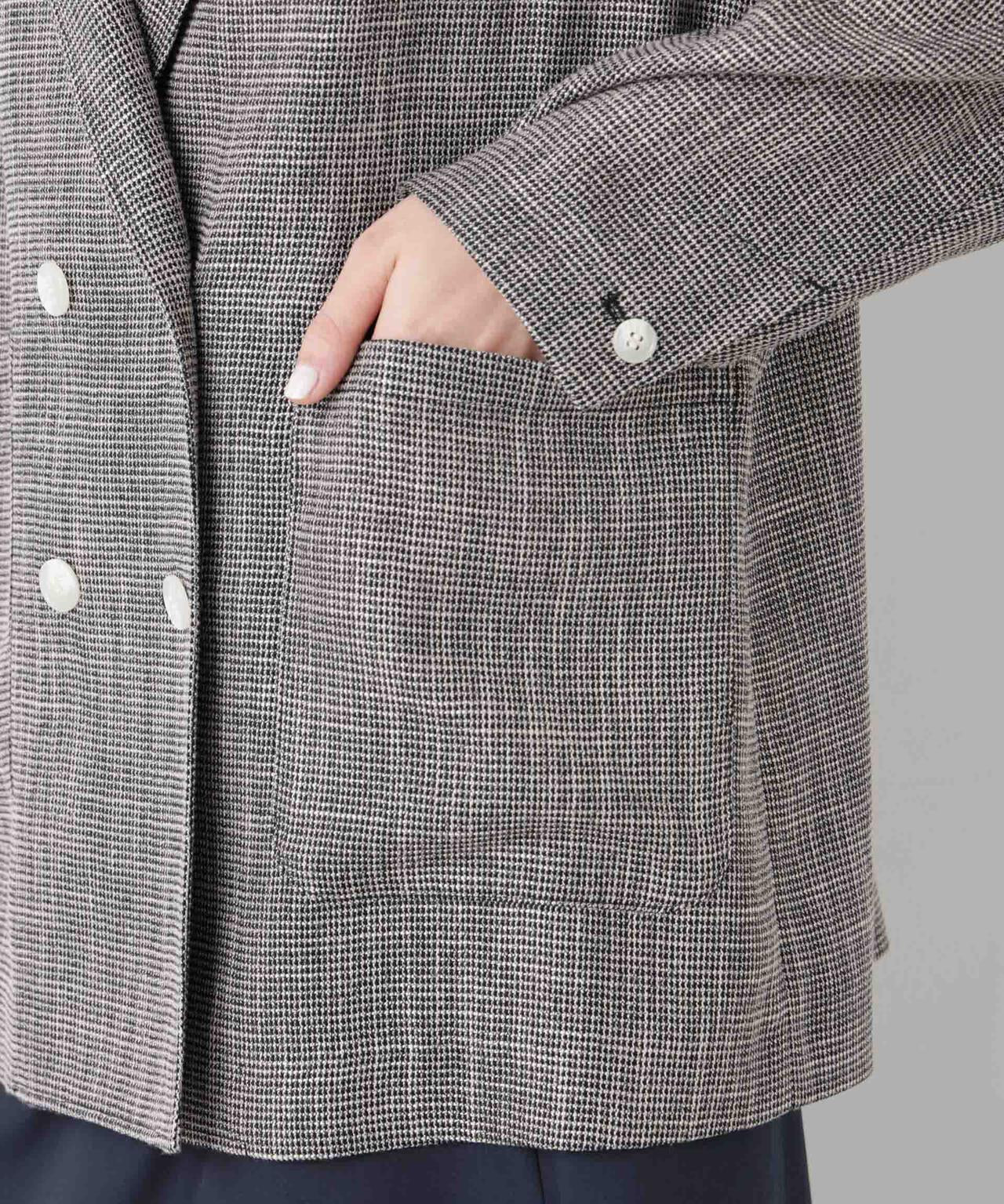 カラミ織りダブルジャケット(セットアップ可) 6696116313