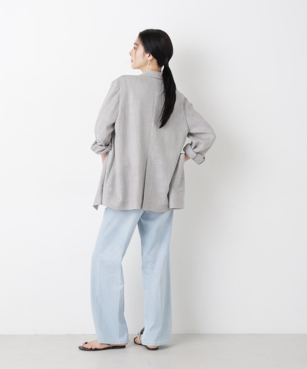 カラミ織りダブルジャケット(セットアップ可) 6696116313