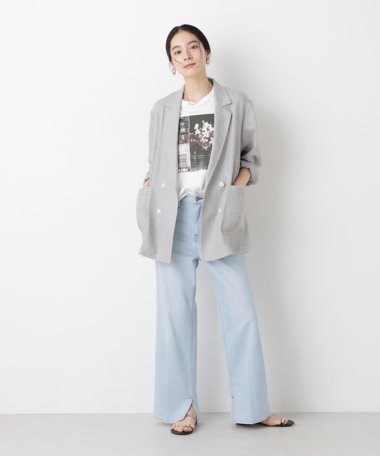 カラミ織りダブルジャケット(セットアップ可) 6696116313